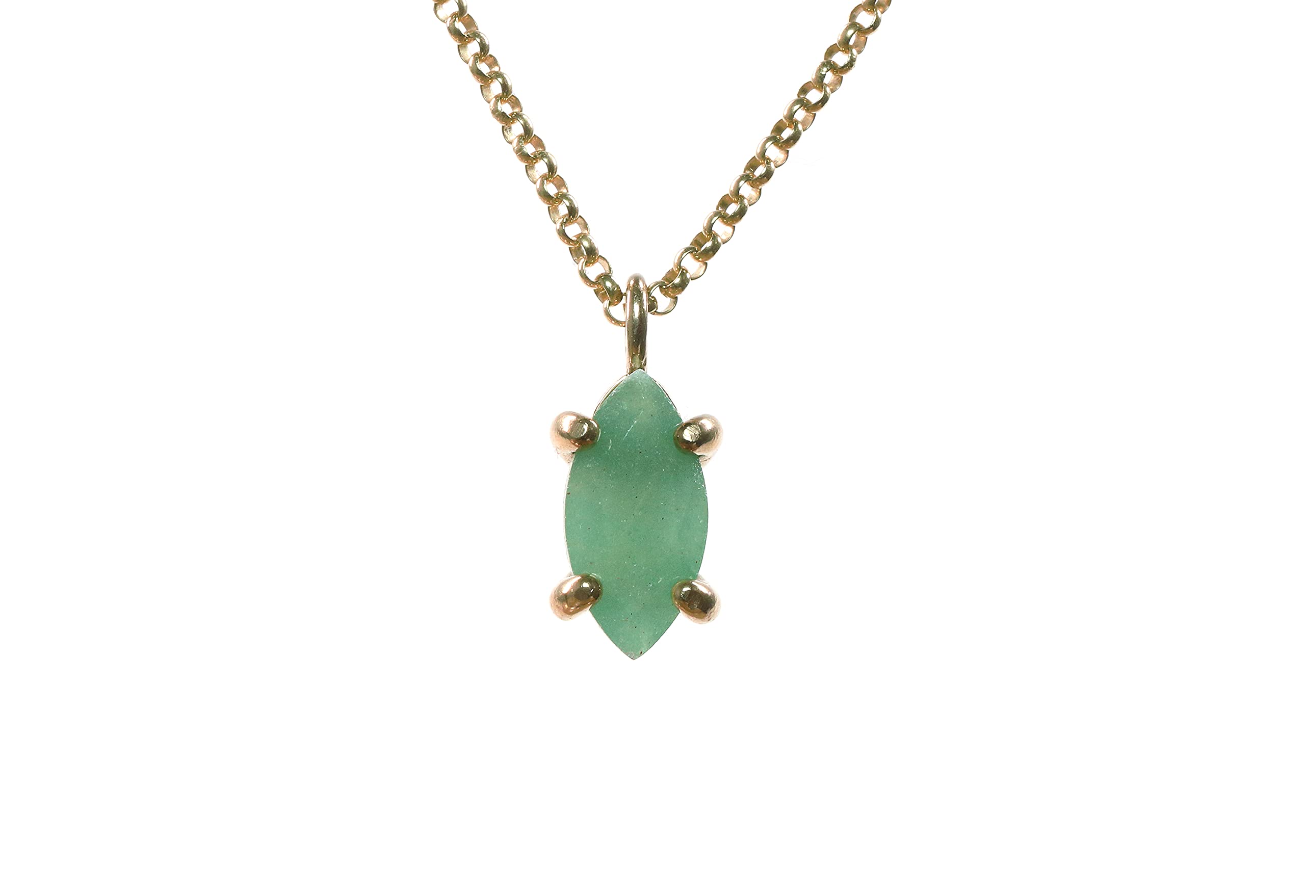 Dainty Aventurine Necklace for Women - Marquise Pendant Jewelry Gift for Special Occasion | Birthday, Anniversary, Wedding