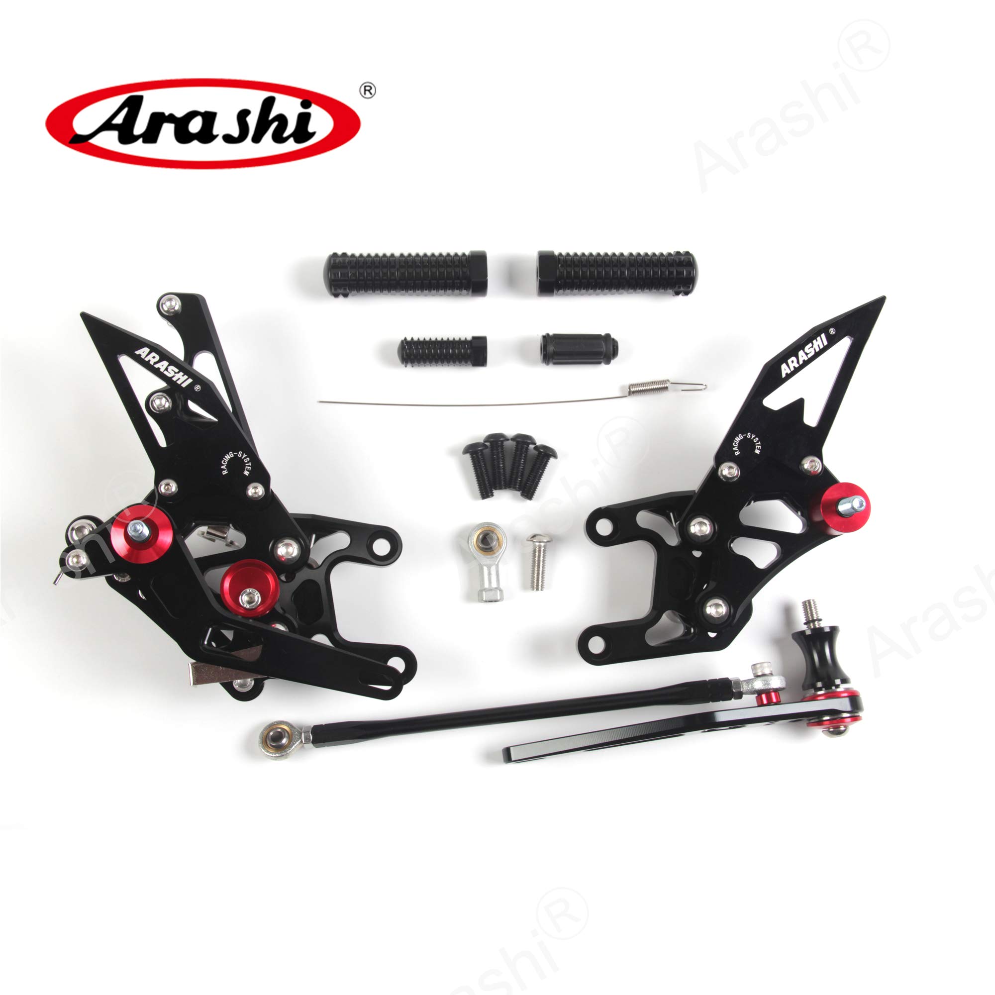 Arashi V2.0 Adjustable Rear Sets Foot Pegs for Honda CBR1000RR 2008-2011 | Motorcycle Racing Footrests | Black CNC Aluminum Rear Set | CBR1000RR 1000RR 2009 2010 | Track & Street Performance Upgrade