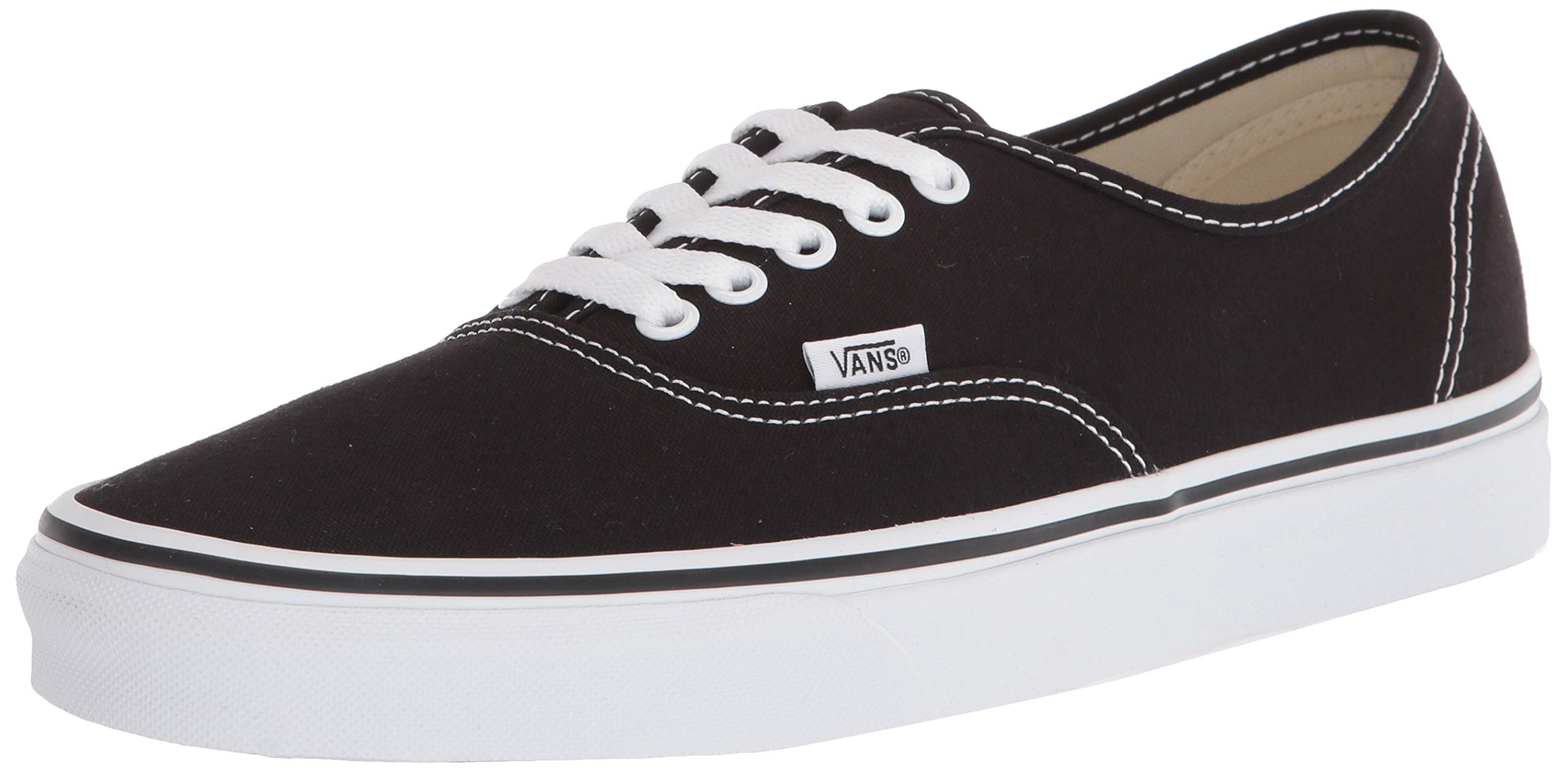 Vans Authentic Unisex Sneakers for Men & Women - Classic Black & White Low-Top Canvas Shoes for Casual Wear, Skateboarding & Everyday Comfort