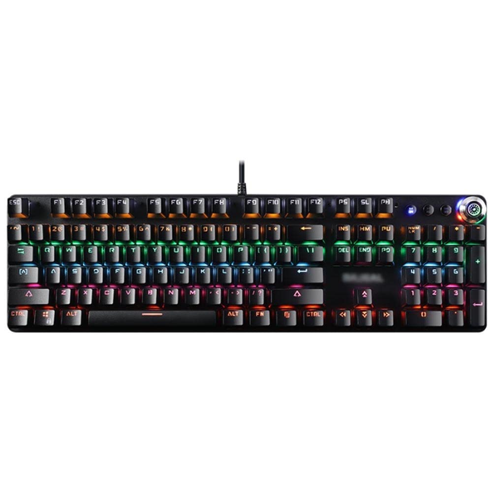 Vintage Mechanical Gaming Keyboard - Wired Typewriter Style with RGB Backlight & Control Knob | Perfect for Esports, Streaming, Office Work & Gifts | Retro PC Accessory for Gamers & Typists