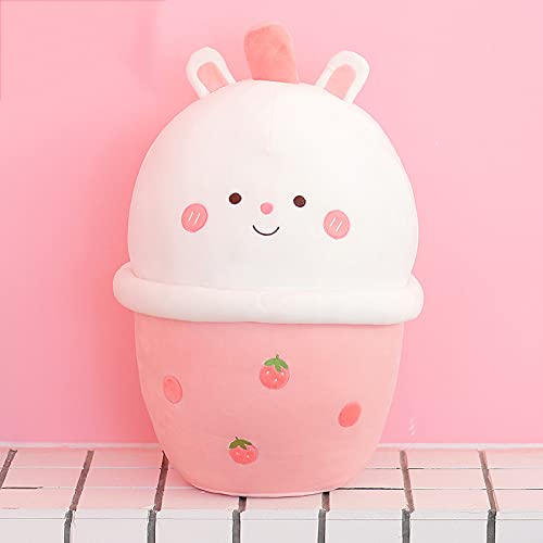 Banana Castle 19.7 Inch Boba Plush Stuffed Animal - Cute Rabbit Tea Hugging Pillow, Soft Squishy Bubble Pearl Milk Tea Toy for Kids & Adults | Perfect for Cuddling, Room Decor, and Stress Relief