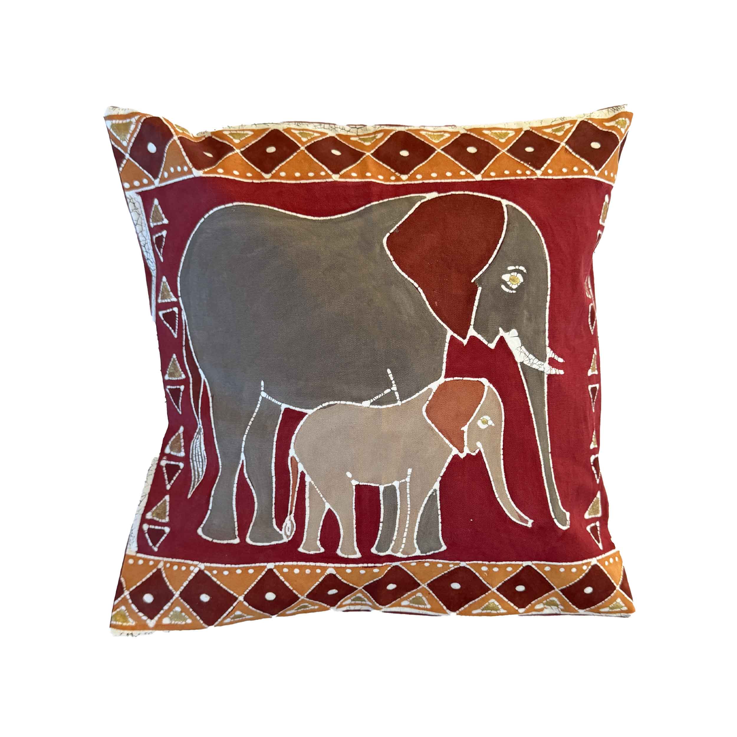 Kwapya Elephant Cushion Cover - African Safari Themed Pillow Case for Sofa, Bed & Home Decor - Perfect for Living Room, Nursery & Boho Style Decorations