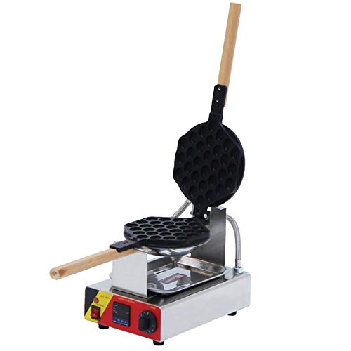 TECHTONGDA Stainless Steel Electric Bubble Egg Waffle Maker with Digital Display - Non-Stick Commercial Waffle Baker Machine 110V for Home, Cafe & Breakfast Business