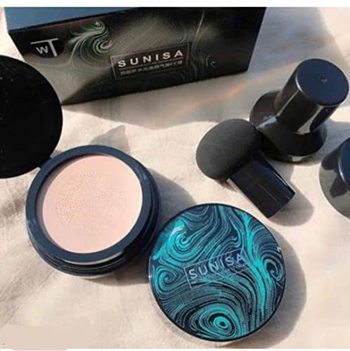 AIR BEAUTY Sunisa Beauty Air Cushion Mushroom BB & CC Cream Foundation - Waterproof, Long-Lasting Coverage, SPF Protection (Pack of 1) | Perfect for Daily Makeup, Travel & On-The-Go Touch Ups