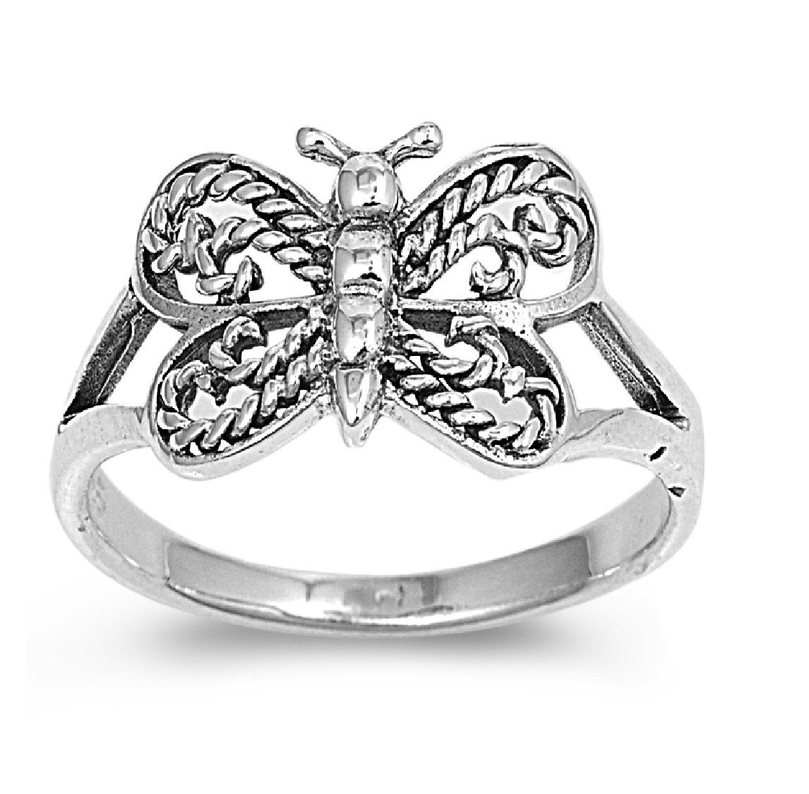 925 Sterling Silver Butterfly Dharma Petite Rings for Women - Elegant Stackable Rings for Everyday Wear, Gift Giving & Spiritual Jewelry Collection