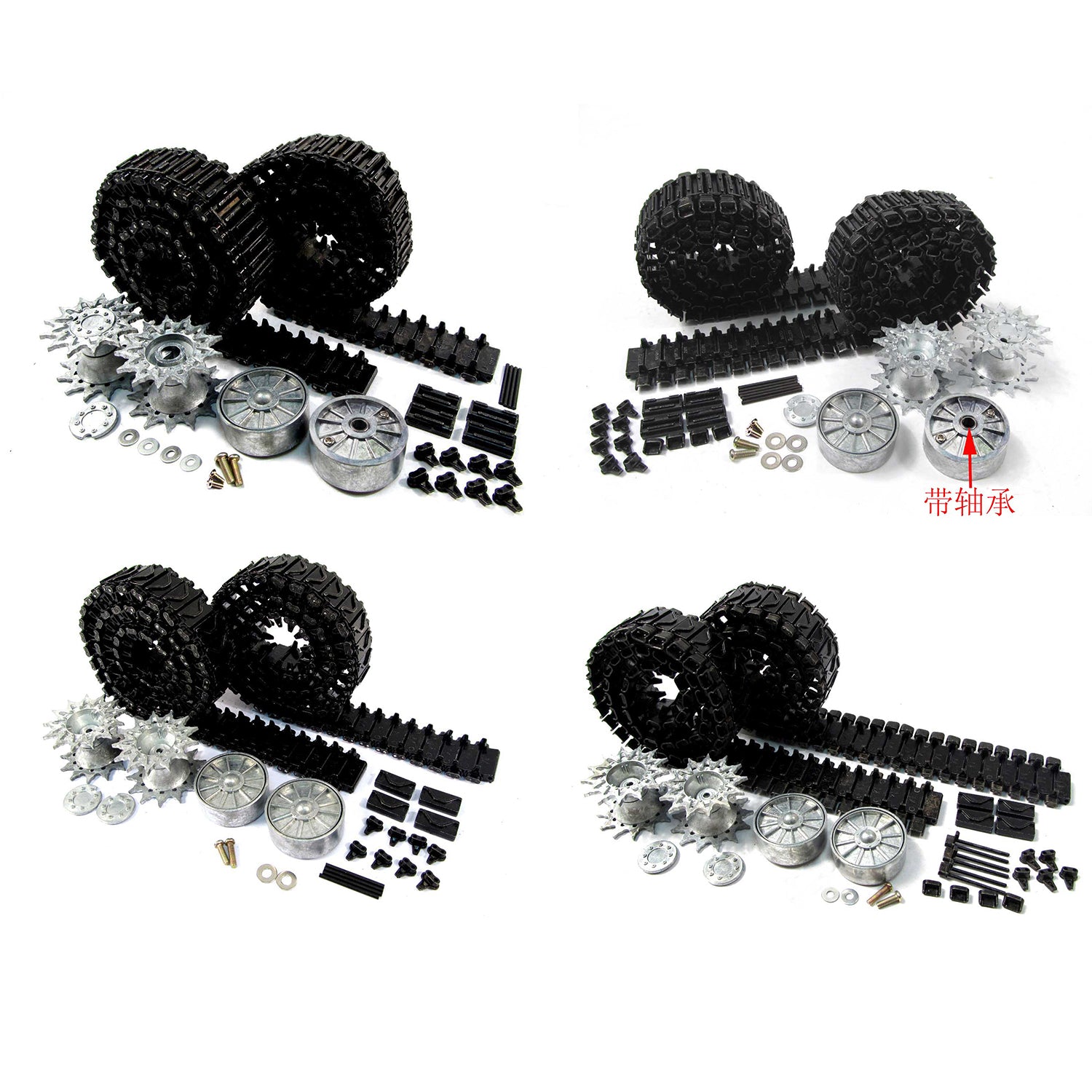 1/16 Scale Metal T74 T49 Tank Tracks with Sprocket, Idler & Driving Wheels - Compatible with Mato M4A3 & Henglong Sherman RC Tanks - Ready to Run - Perfect for RC Tank Battles, Military Model Displays & Collectors