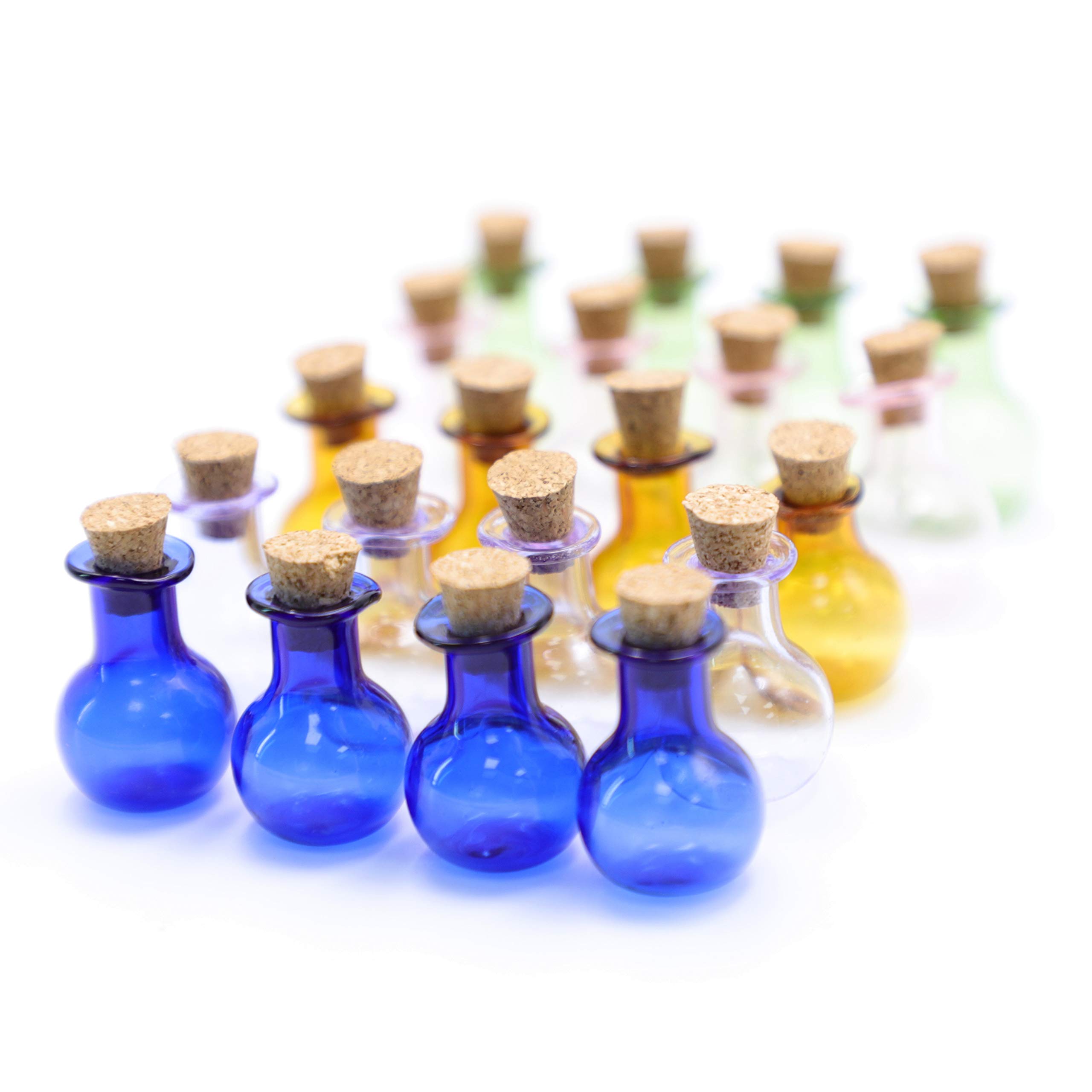 SHAOTONG 2ml Small Mini Glass Bottles with Cork Stoppers - 20 Pack for DIY Crafts, Wedding Favors, Message in a Bottle, Party Decorations & Home Decoration