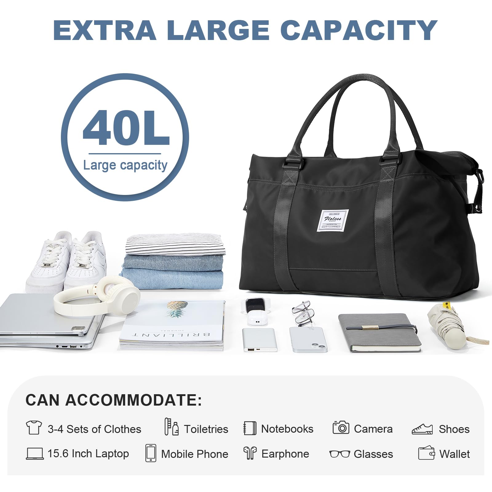Best Travel Duffel Bag for Women - Lightweight Sports Tote Gym Bag & Shoulder Weekender Overnight Bag - Perfect for Workouts, Weekend Getaways and Business Trips