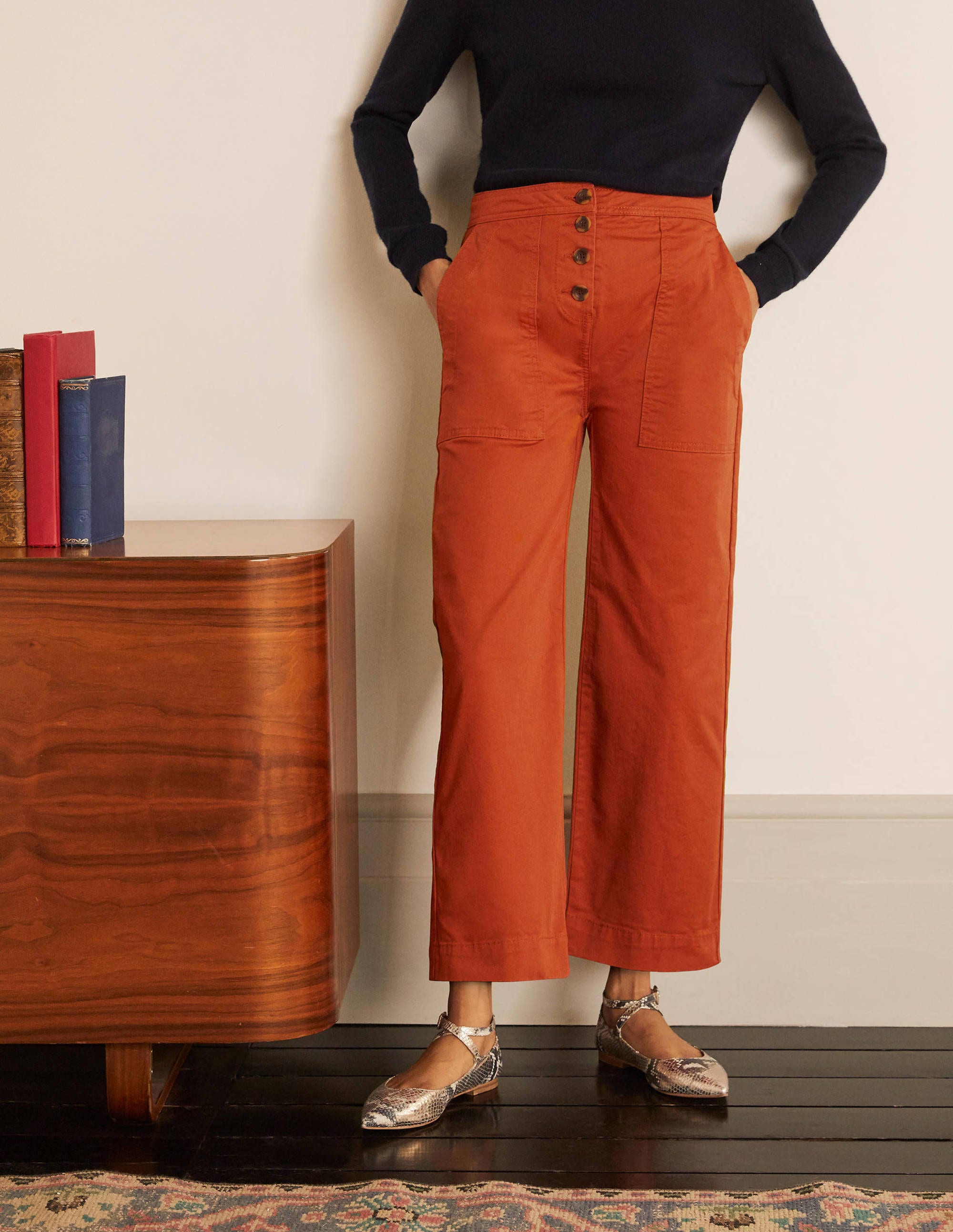 Beaufort Button Fly Pants for Men - Copper Red Vintage Denim Jeans | Comfortable Casual Wear for Everyday Outfits & Outdoor Activities