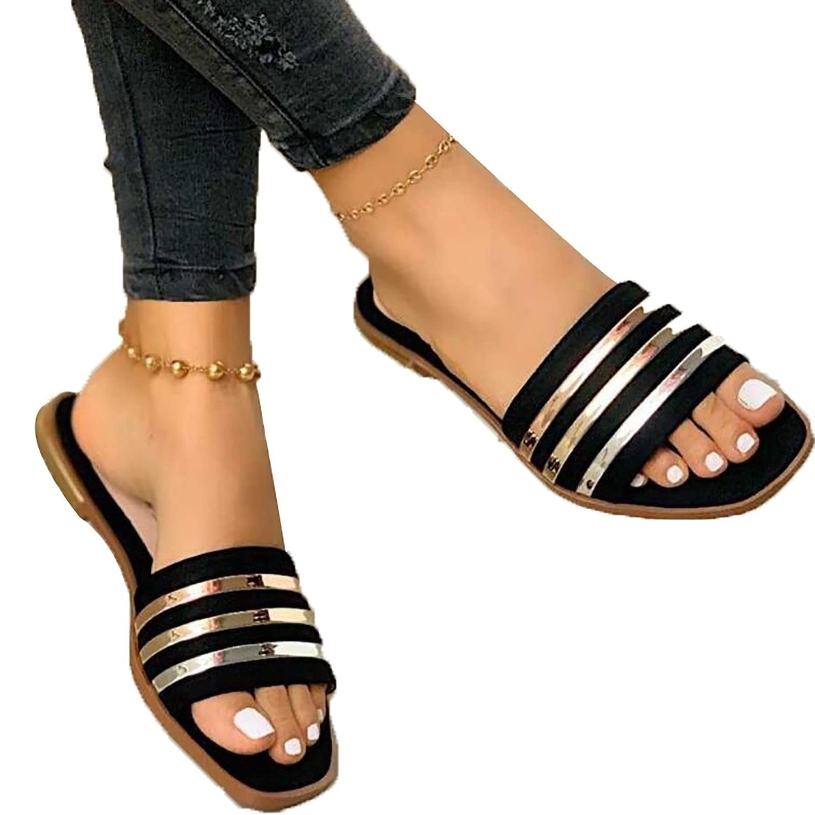 HSY SHOP Women's Comfortable Sandals - Simple Design, Easy Walk, Office & Casual Wear - Open Toe Sandals for Beautiful Legs, Perfect for Commuting, Work & Daily Use