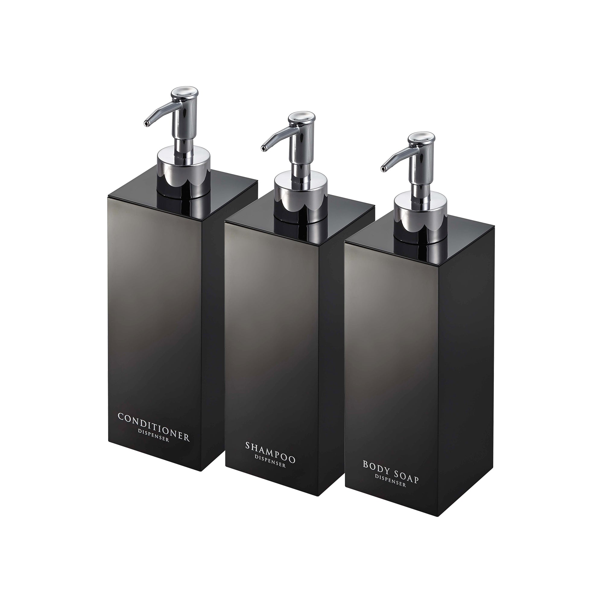 Square Dispenser Bundle - 3-Pack Shampoo, Conditioner & Body Soap Set for Salon, Spa & Home Bathroom Use