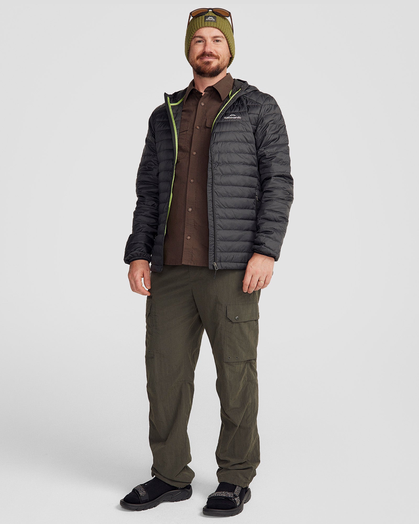 Men's Heli Hooded Down Jacket - Lightweight Warm Winter Coat, Waterproof Windproof Puffer Jacket for Outdoor Activities - Black