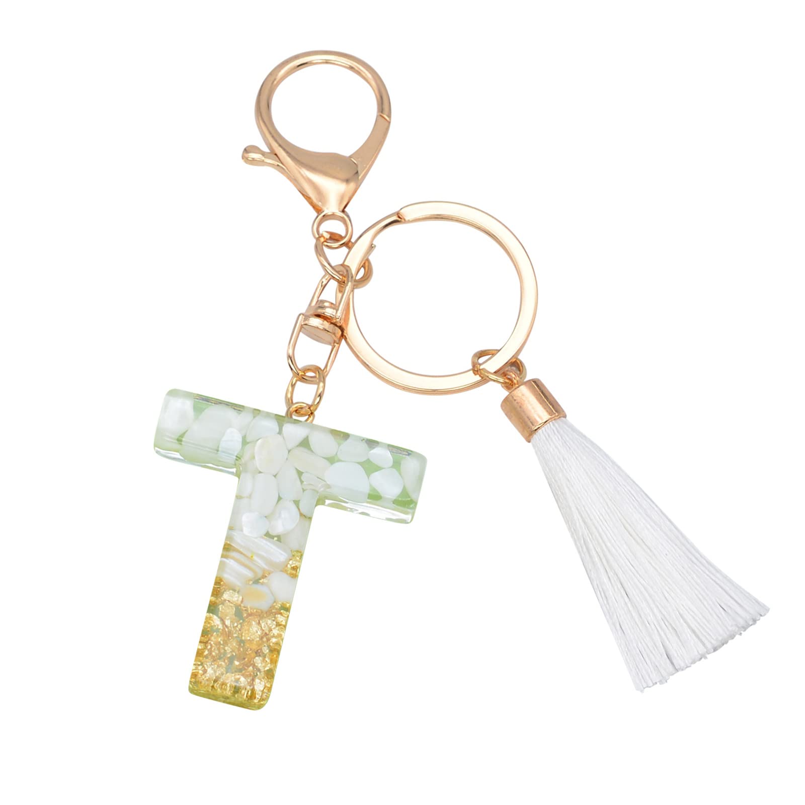 Creative Translucent Resin Letter Keychain for Men - Durable Car Key Holder with Colorful Pendant | Perfect Gift for Drivers & Office Use