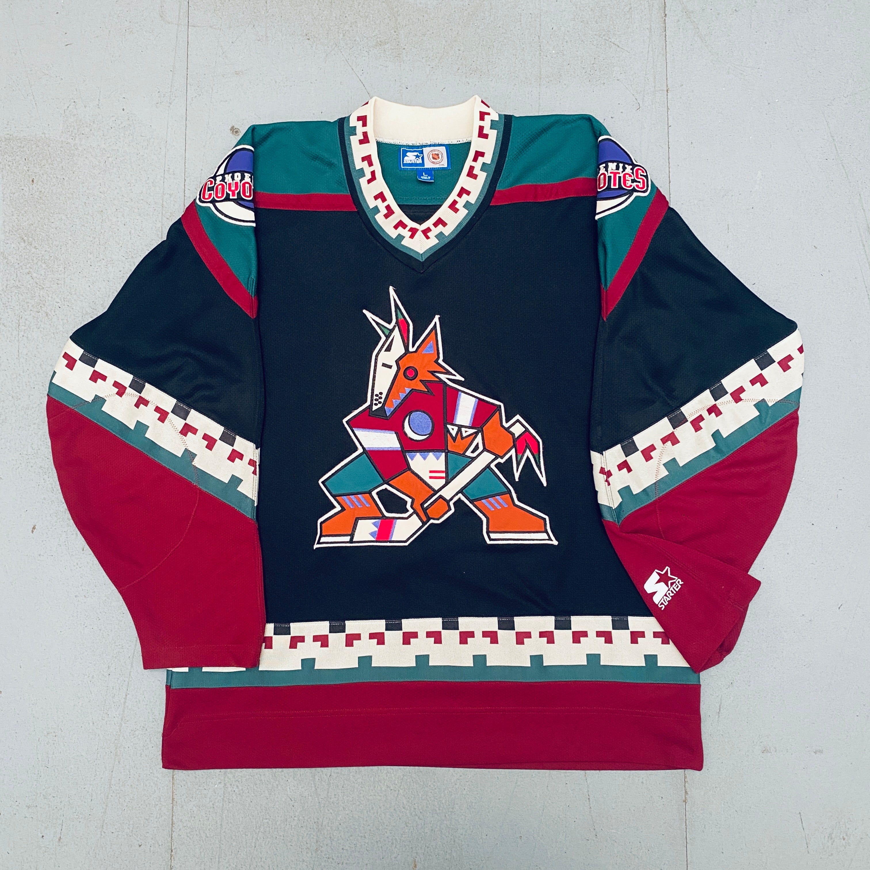 Authentic 1997 Phoenix Coyotes Starter Kachina Hockey Jersey - Size Large - Vintage NHL Hockey Fan Apparel - Perfect for Game Day, Collecting & Sports Memorabilia Display