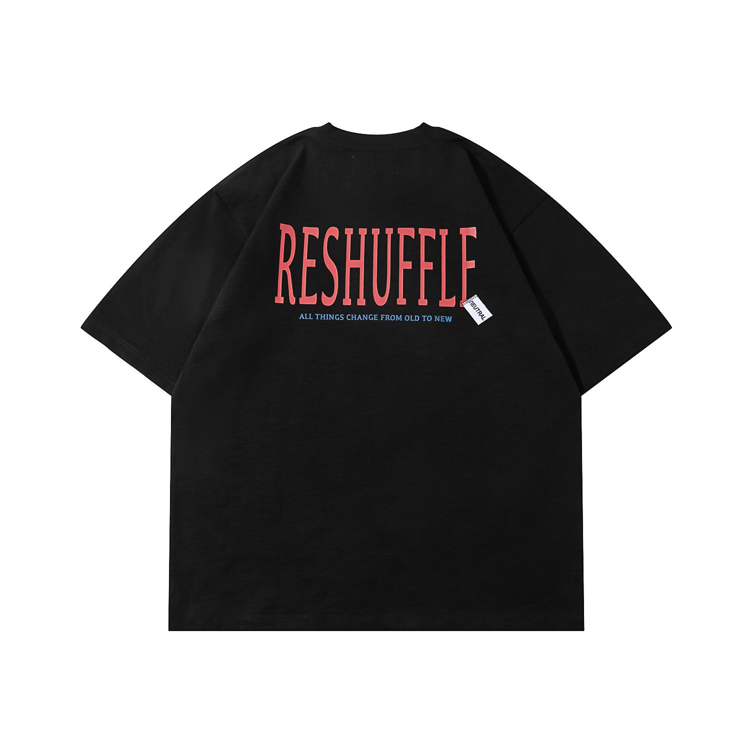 Neutral Society Reshuffle Big Tee Black - Oversized Unisex T-Shirt for Streetwear & Casual Outfits