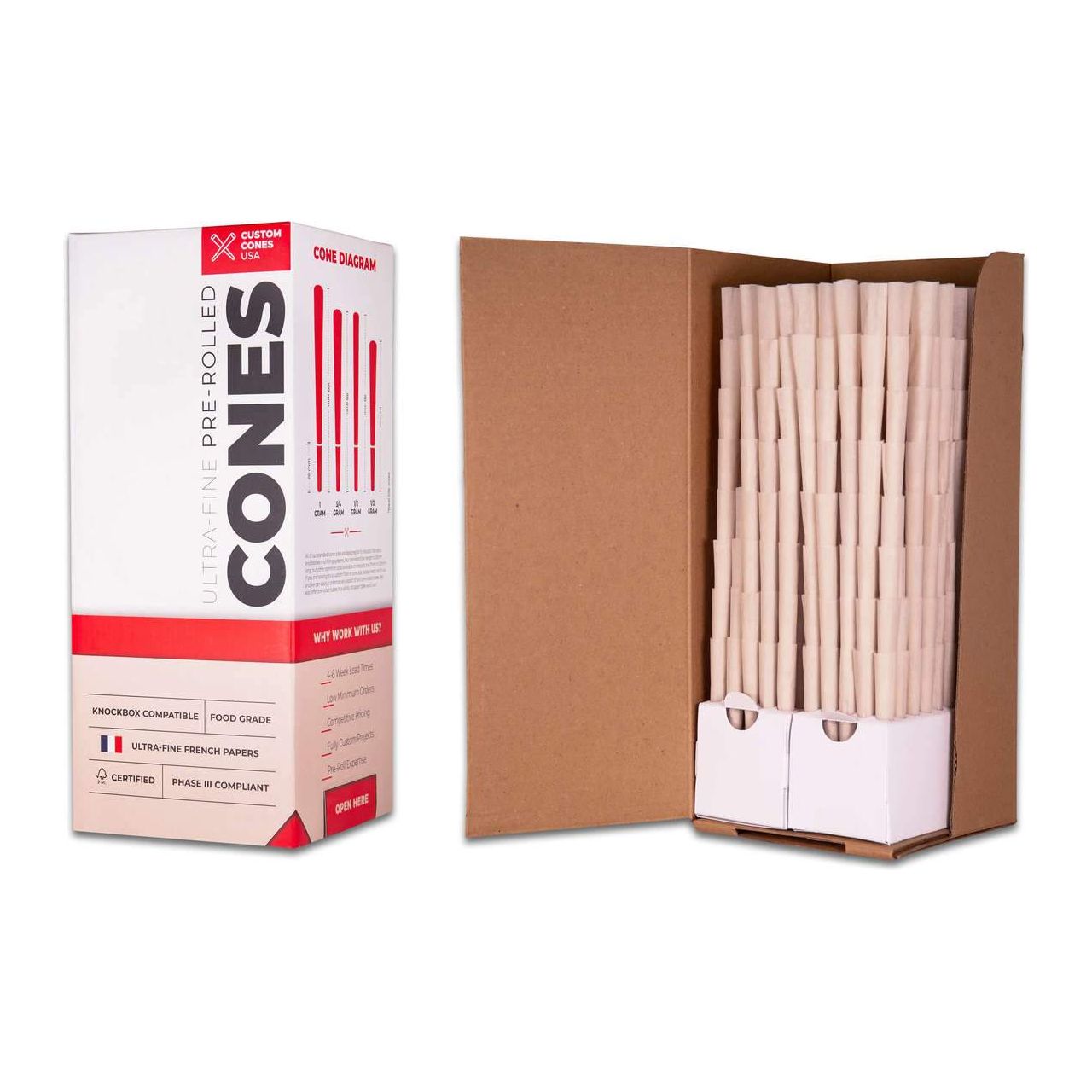 Organic Hemp Pre Rolled Cones 98mm - 100% Natural Custom Rolling Papers [800 Cones per Box] for Herbal Blends & Aromatherapy Use