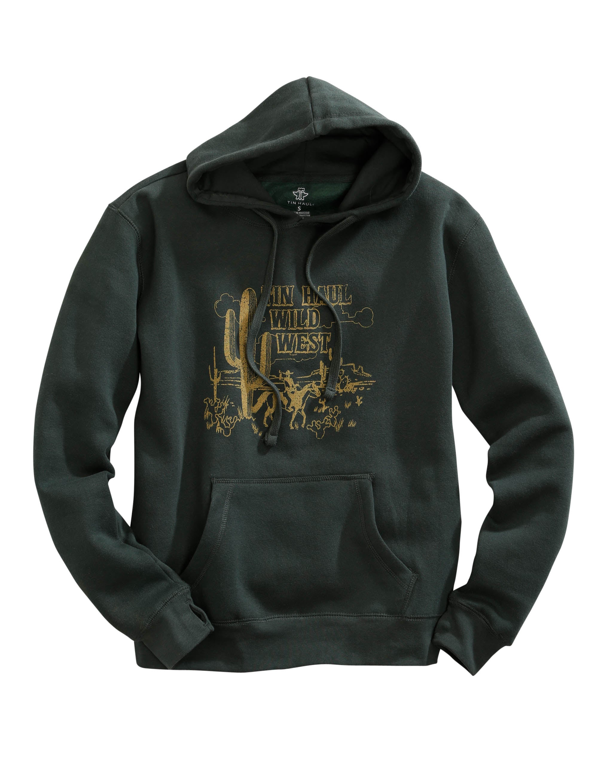 Women's Wild West Screen Print Green Sweatshirt - Vintage Cowgirl Style for Casual Wear & Western Themed Parties