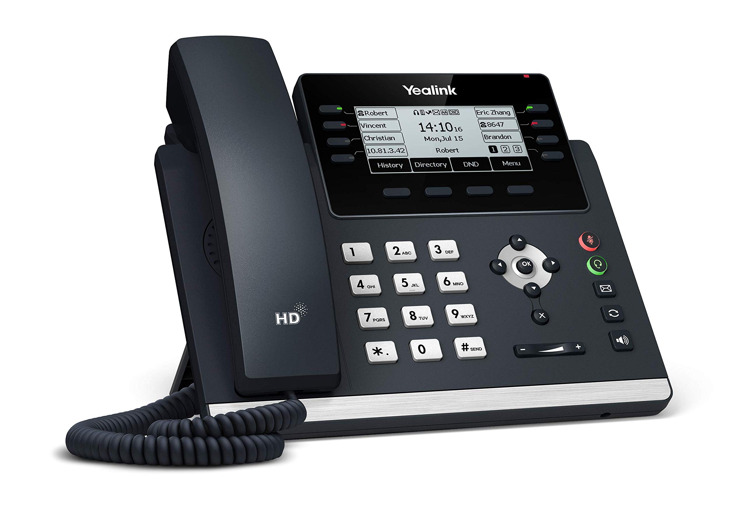 Yealink T43U IP Phone with Power Adapter - HD Voice, 4.3
