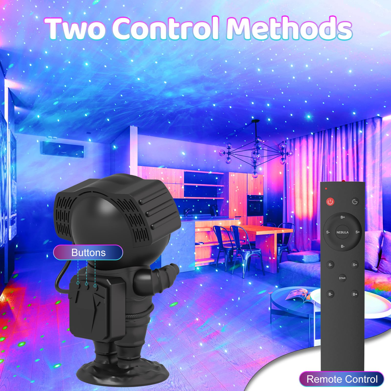 Galaxy Star Projector for Bedroom - Remote Control & Timer Night Light with Nebula Effect - Perfect for Kids Room, Nursery, Parties, Meditation & Relaxation - Ideal Birthday Gift for Boys & Girls