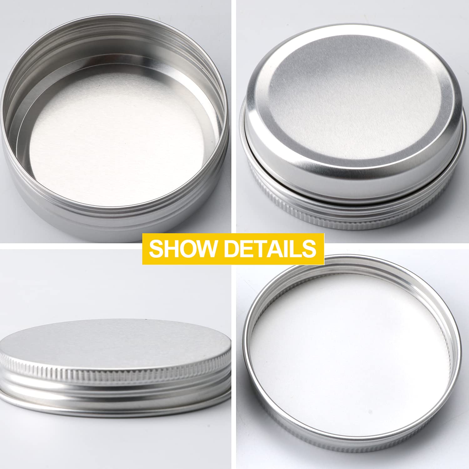 42 Pack 2 Oz Metal Round Tins - Airtight Aluminum Containers with Screw Lids for Salve, Spices, Candies, Tea & DIY Crafts - Perfect for Home Storage, Travel & Gift Packaging