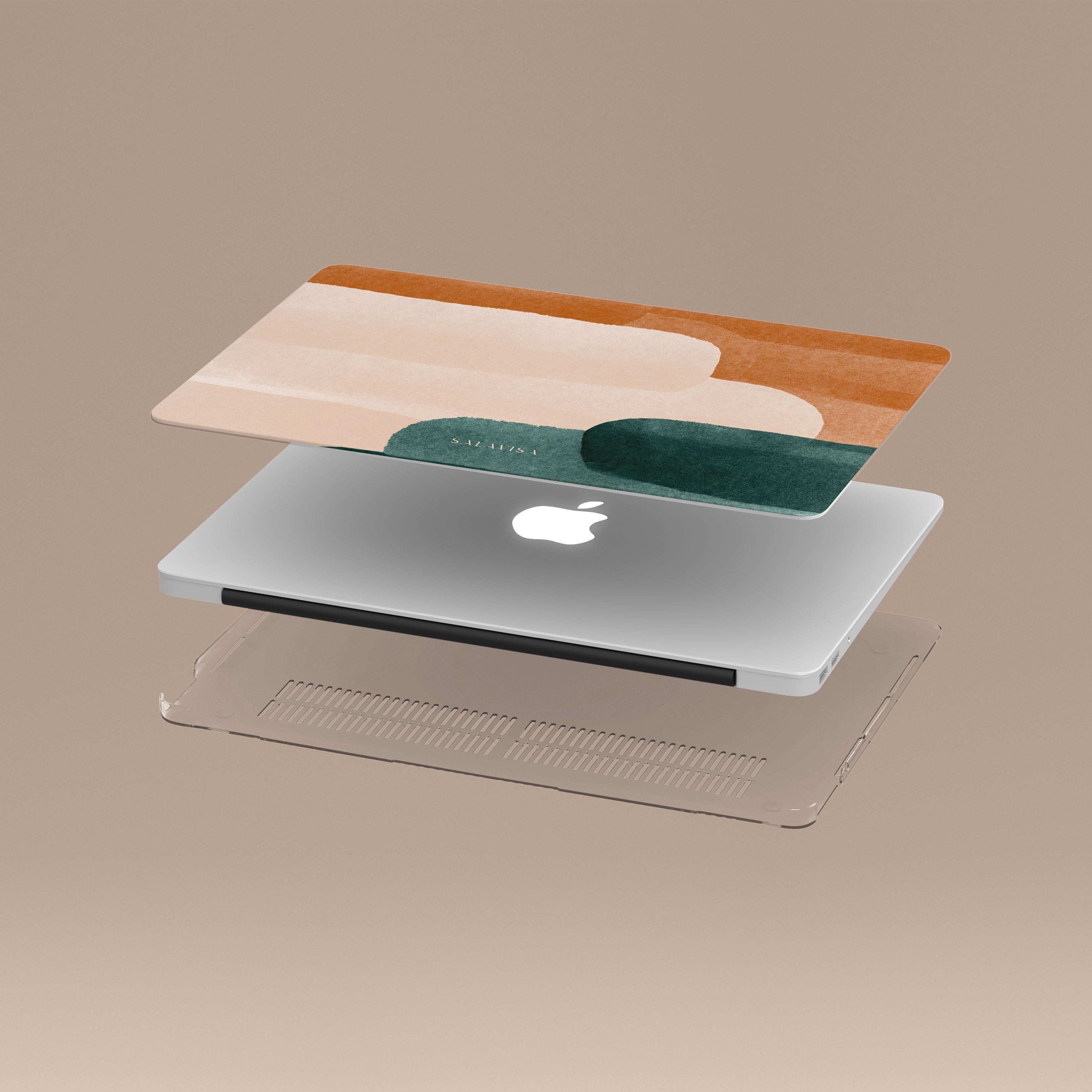 Premium Pink & Forest Green Luxury MacBook Case - Slim Protective Cover for MacBook Air & Pro - Perfect for Work, Travel & Stylish Everyday Use