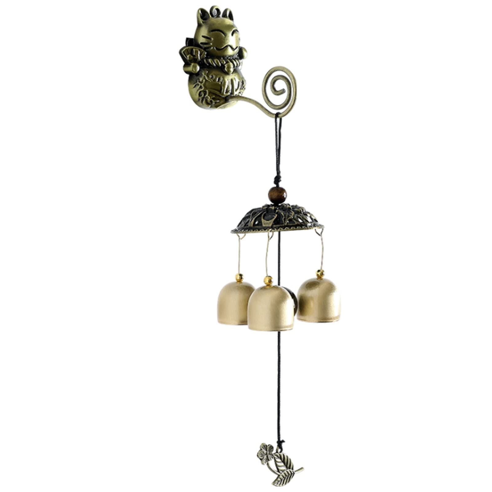 Muslim Street Cat Wind Chimes for Outdoor & Indoor Decor - 3 Bells Hanging Windchime for Porch, Garden, Patio - Thoughtful Memorial Gift for Family & Friends - Perfect for Relaxing Backyard Ambiance & Spiritual Remembrance