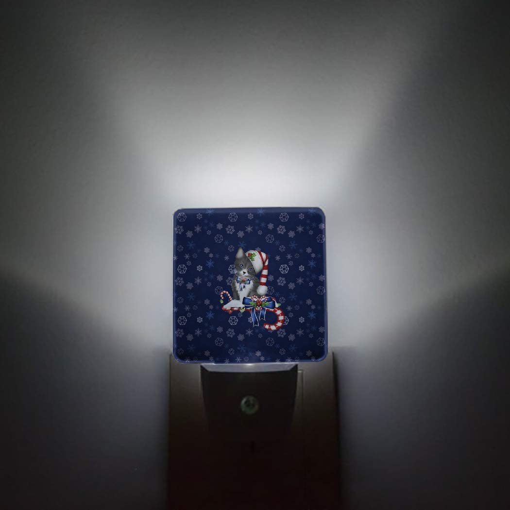 Christmas Cat Night Light - LED Plug-in Sensor Lamp for Bedroom Decor