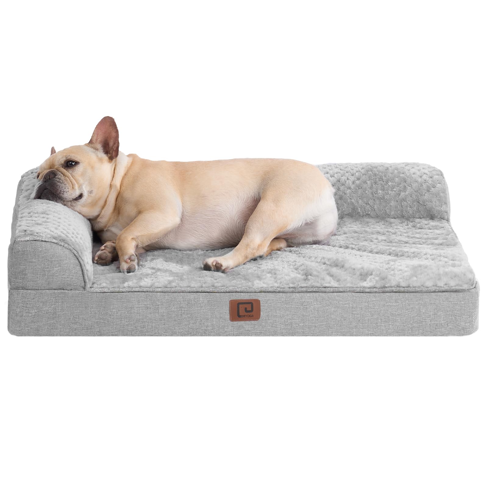Orthopedic Memory Foam Dog Bed for Medium Dogs - Waterproof, Washable Removable Cover, Non-Slip Pet Bed Couch (30x20x6 Inches, Grey) - Perfect for Crates, Kennels & Home Comfort