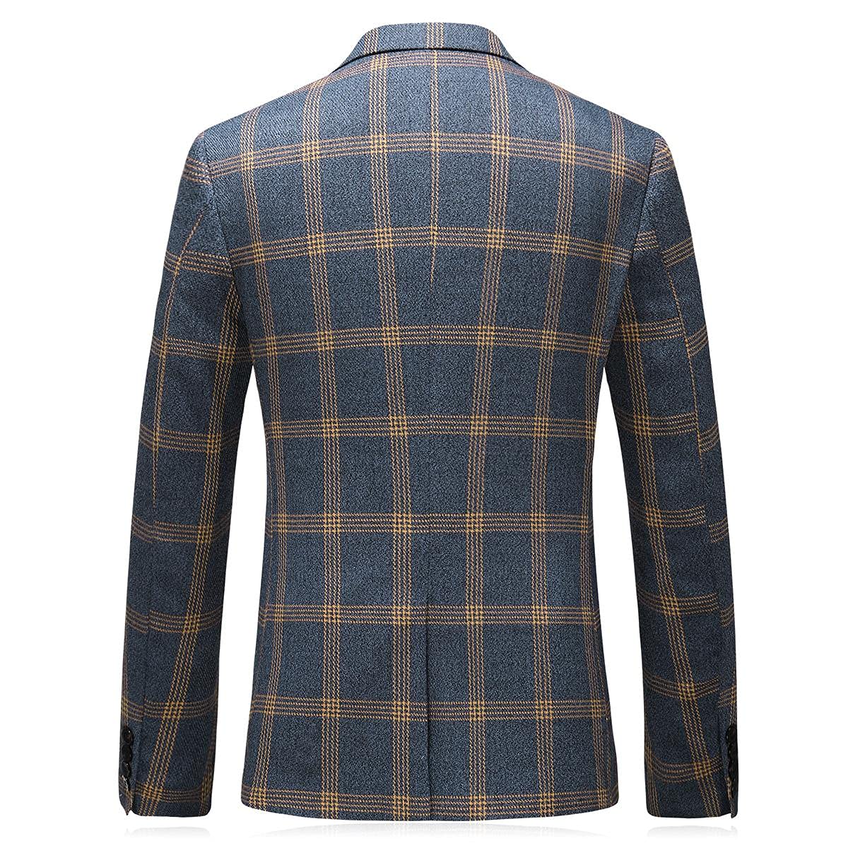 Men's 3 Piece Check Plaid Suit Set - Single Breasted One Button Formal Blazer with Pants & Vest | Perfect for Wedding, Prom, Business, Party & Special Occasions