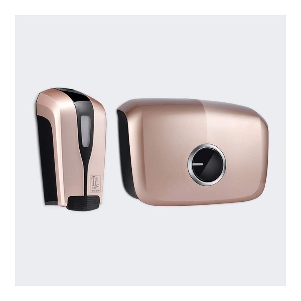 Manual Soap Dispenser Wall Mount - 500ml (16.9oz) Large Capacity Plastic Press Soap Pump for Bathroom & Kitchen - White, Champagne Gold, Wood Grain Options - Ideal for Home, Office, and Restaurant Use (Champagne Gold Set)