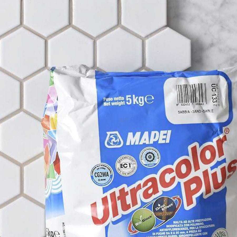 Mapei Grout Ultracolor Plus Sand 5kg Bag - Premium Tile Grout for Floors & Walls - Fast-Setting, Stain-Resistant, Color-Consistent - Perfect for Bathroom, Kitchen & Shower Tile Installation
