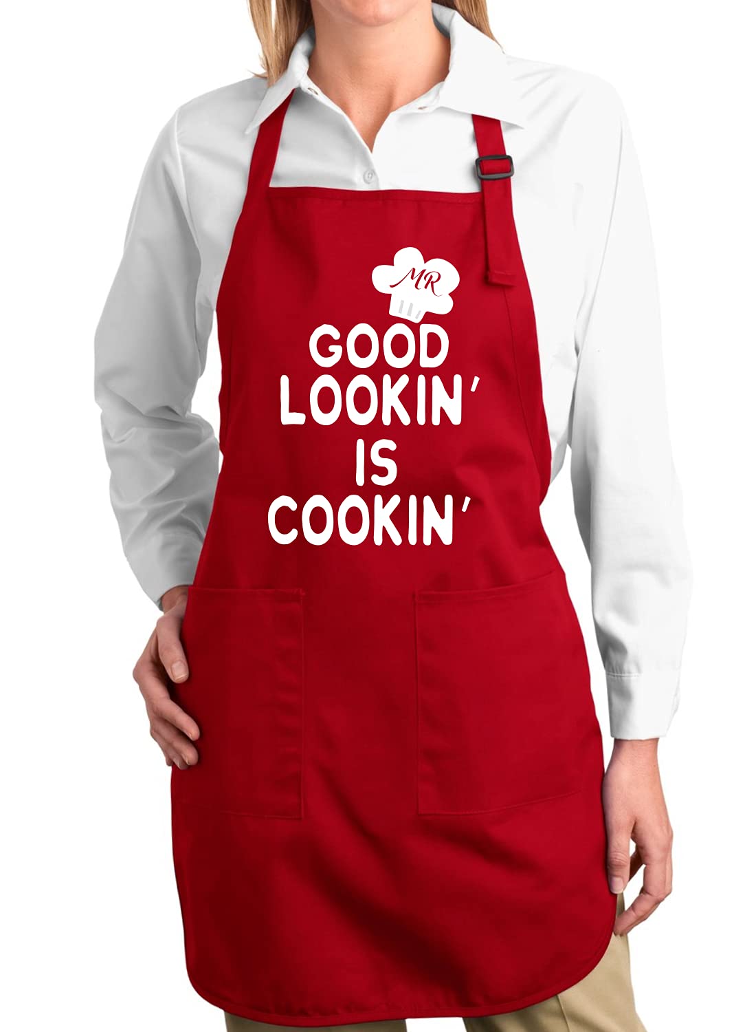 Funny Chef Kitchen BBQ Grilling Apron with Pockets - Premium Cotton Cooking Apron for Men & Women - Perfect for Grilling, Baking, and Outdoor Cooking