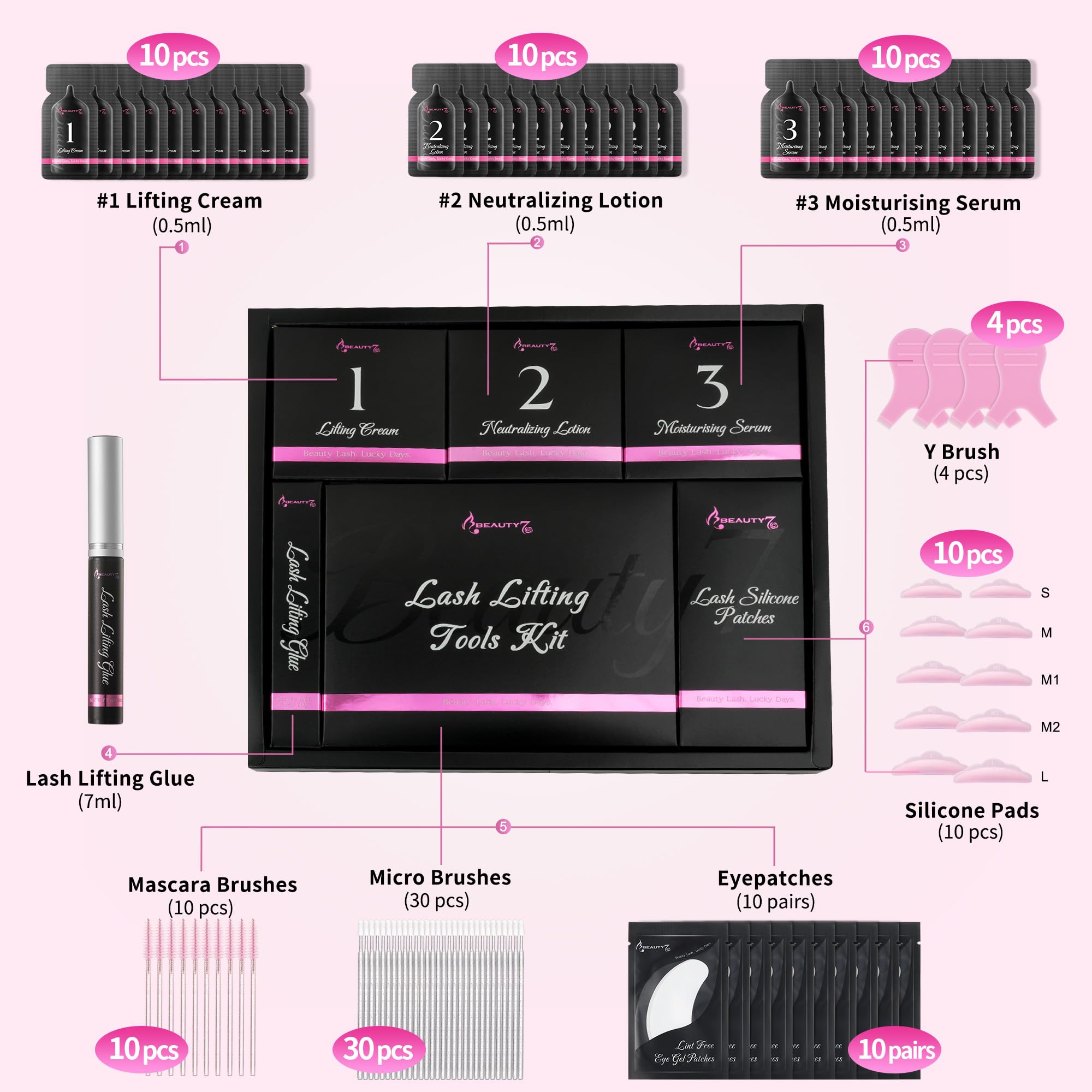 Professional Eyelash Lift & Brow Lamination Kit - 2 in 1 Semi-Permanent Lash Curling Extension Set for At-Home Salon Treatments | Cruelty-Free & Individual Packaging | Perfect for Bridal Makeup, Special Occasions & Daily Beauty Routine