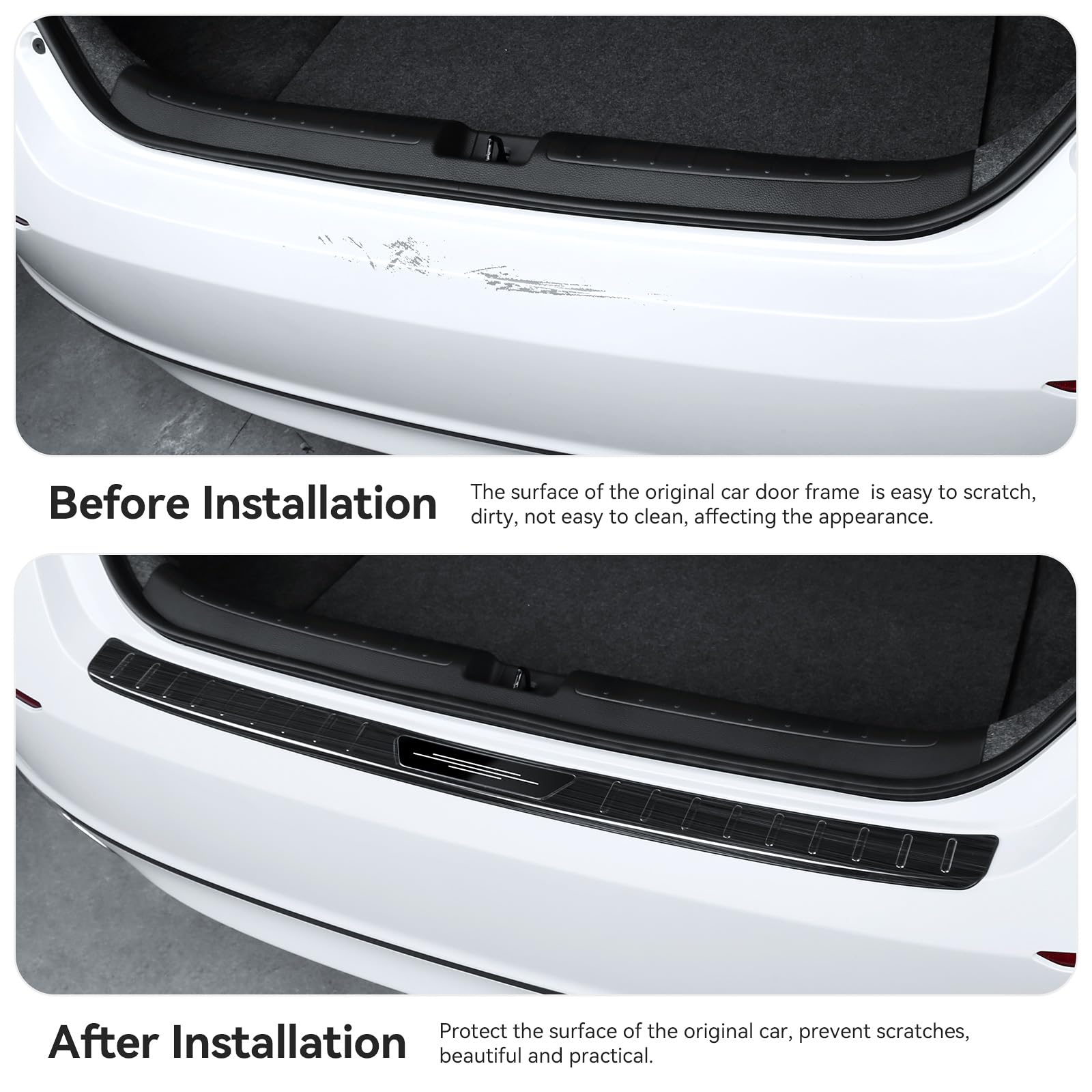 Stainless Steel Rear Bumper Guard & Trunk Sill Protector for Honda Accord 2018-2022 Hybrid/HEV - Black Brushed Exterior Accessory | Perfect for Parking Protection & Cargo Loading