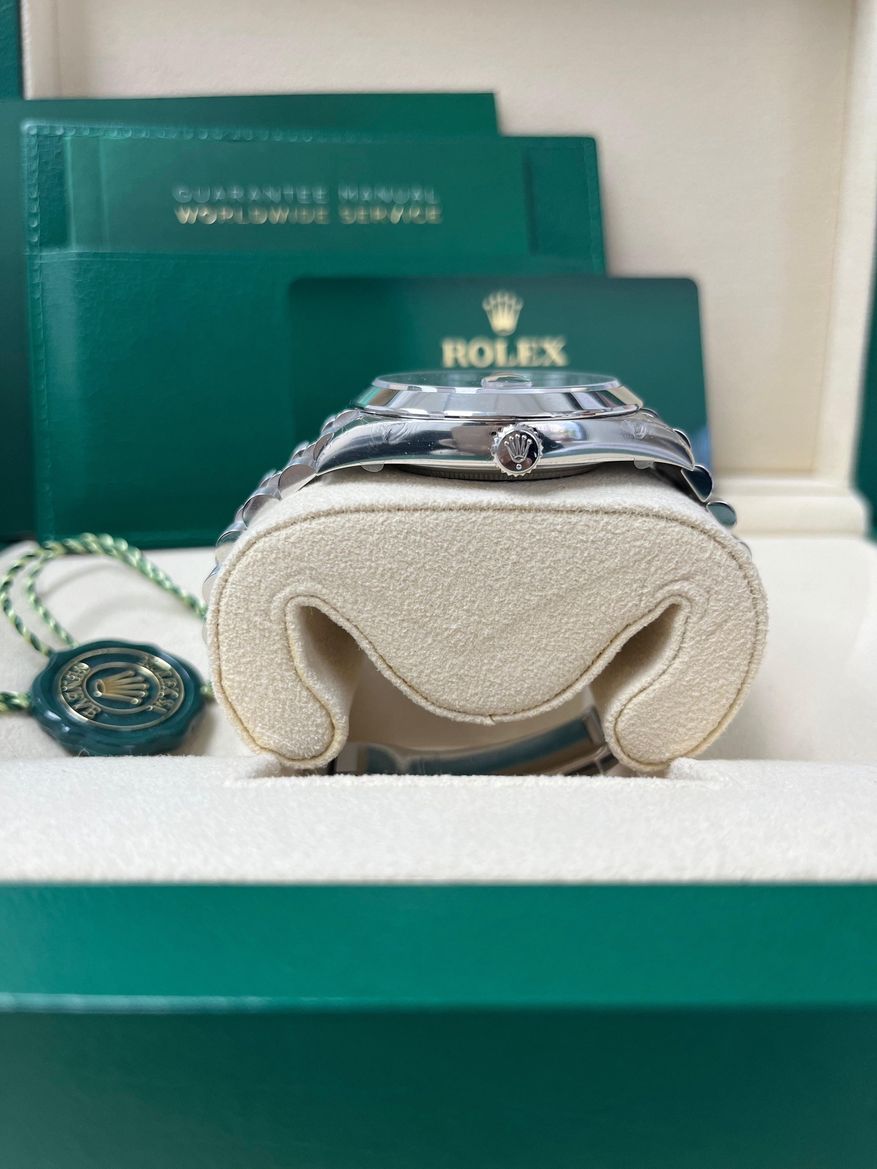 Rolex Day Date 40mm Platinum Watch with Grey Dial & Smooth Bezel - Ref.228206 | Luxury Dress Watch for Business & Formal Occasions