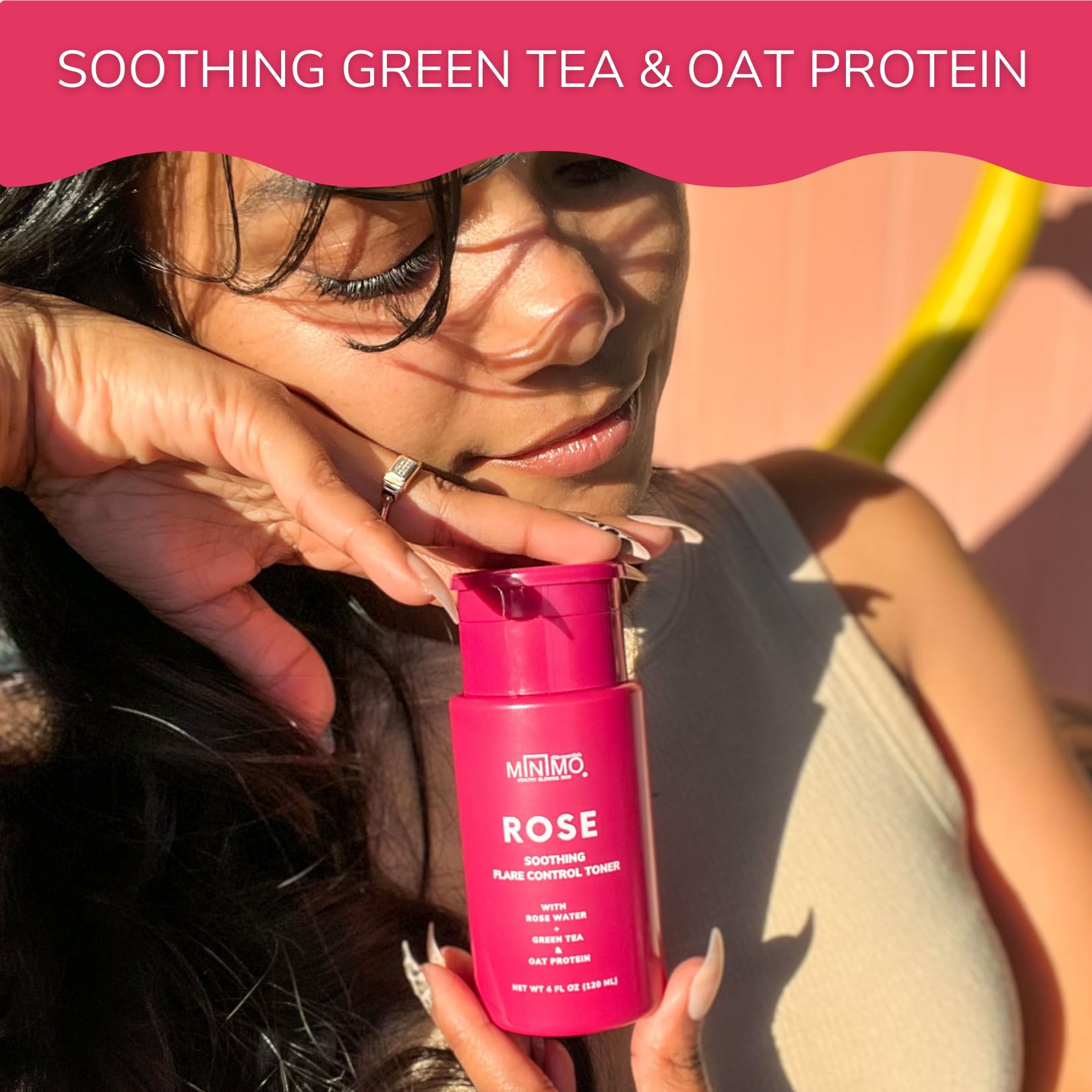 Minimo Rose Soothing Flare Control Toner for Face - Hydrating & Calming Facial Toner for Sensitive Skin | Perfect for Post-Cleansing & Before Moisturizing
