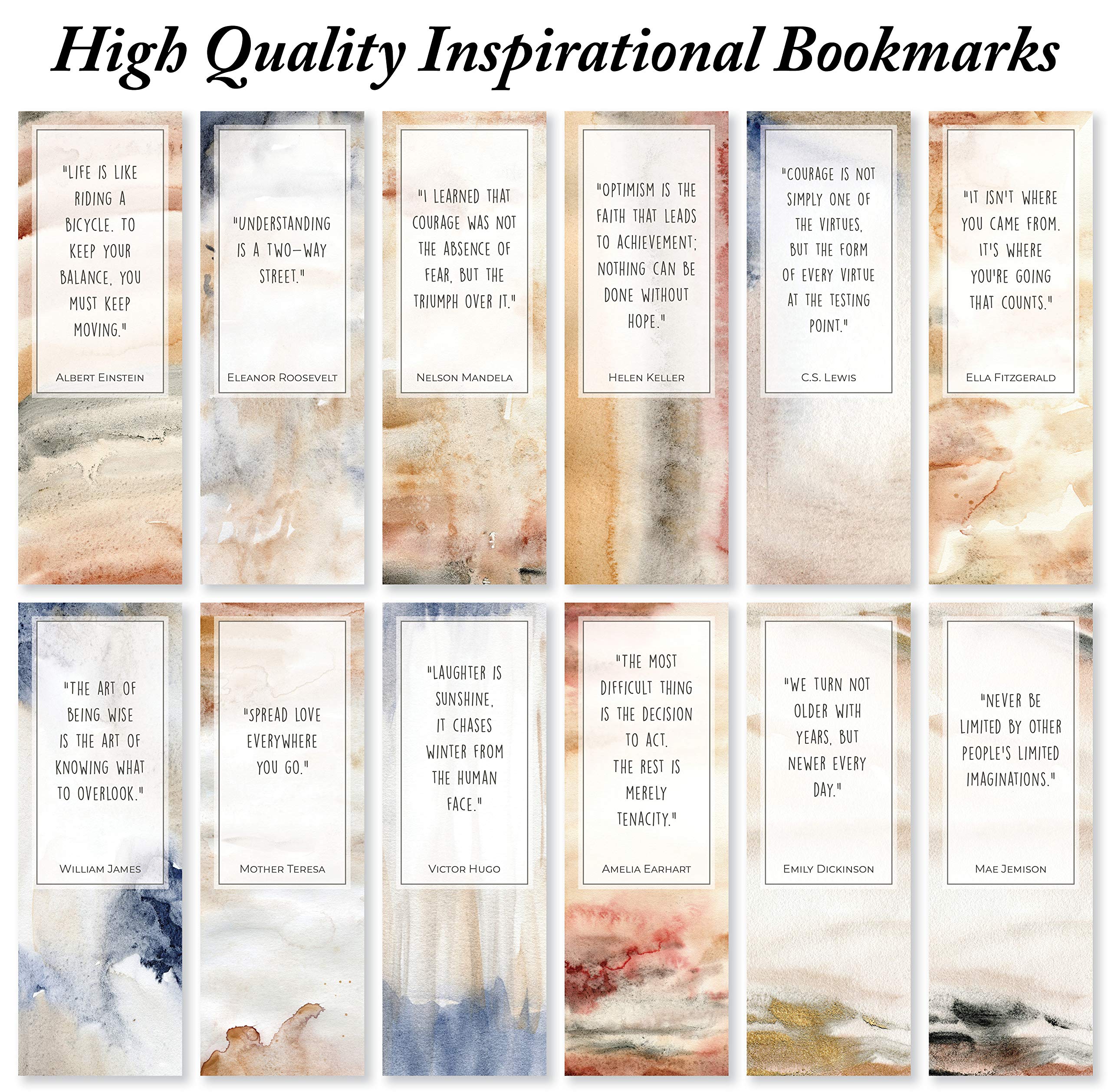 48 Pack Inspirational Quote Abstract Bookmarks - Motivational Gifts for Readers, Students & Book Lovers - Perfect for Journals, Bible Study & Reading Accessories