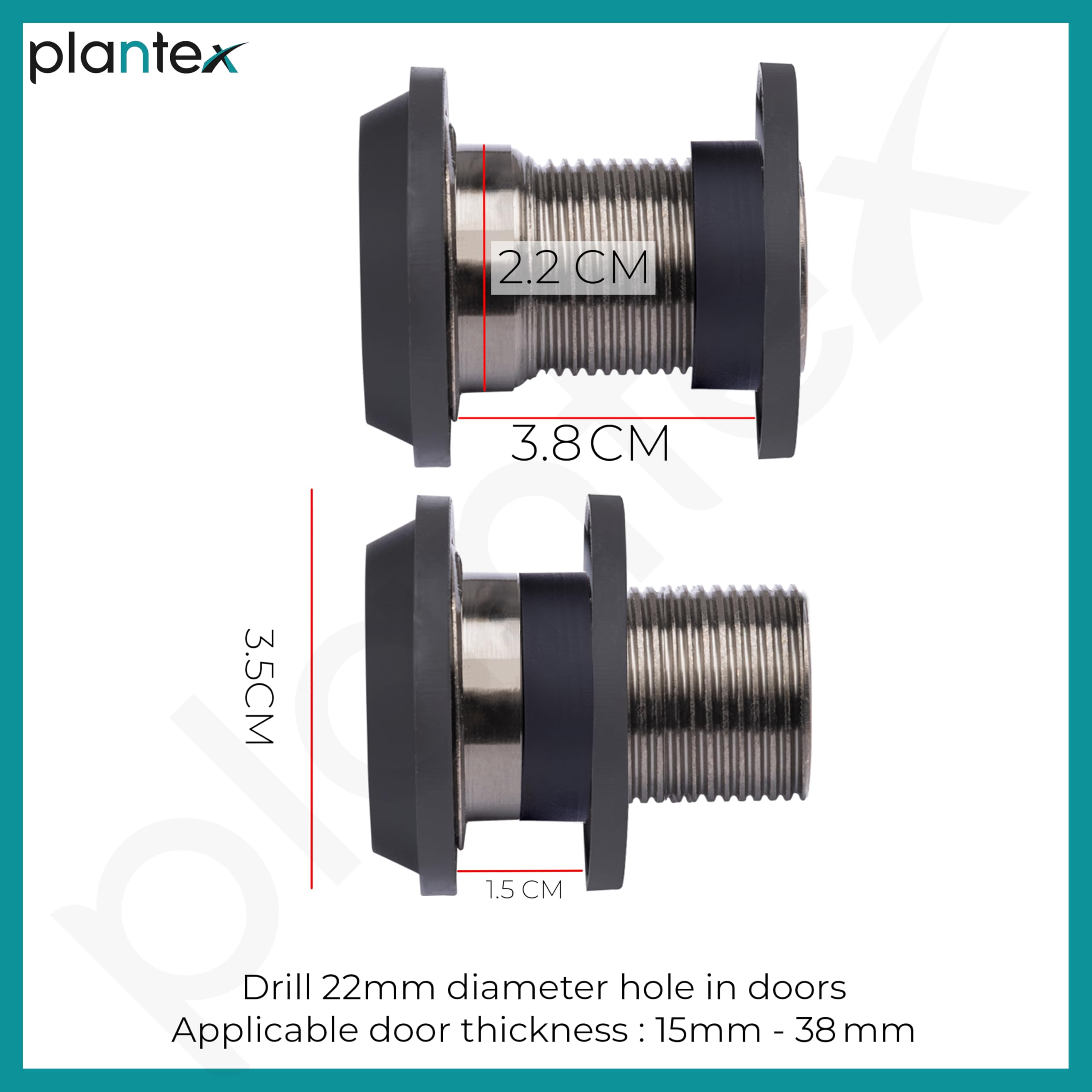 Plantex Black Door Eye Viewer - Peephole for Main Door, Home, Office & Hotel Security - Enhance Safety with Wide-Angle Viewing (Ideal for Apartments, Vacation Rentals & Business Entrances)