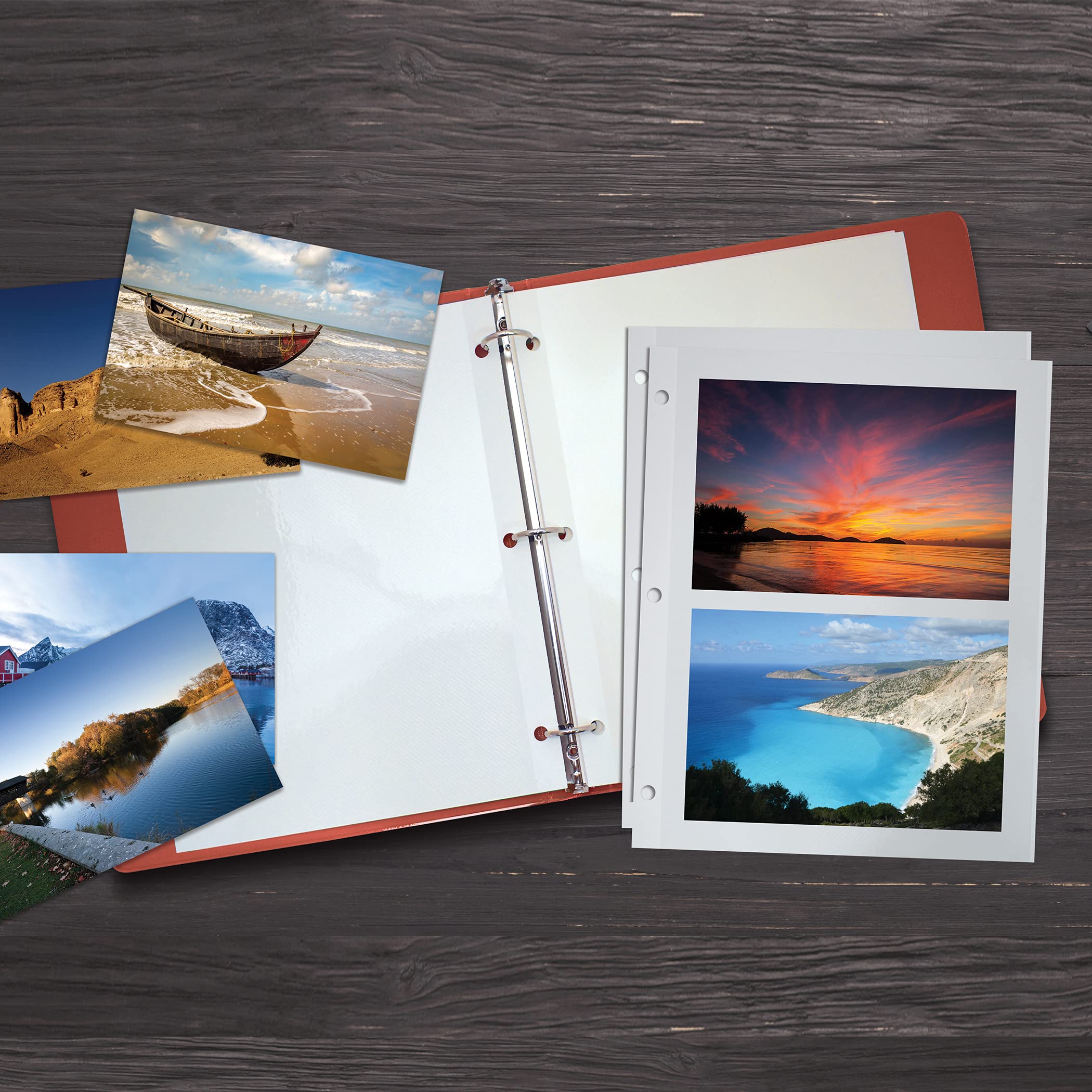 Better Office 100-Count Double-Sided Photo Mounting Sheets, 11x9 Inches, 3-Hole Punched - Refill & Replacement Pages for Photo Albums (Box of 100) - Perfect for Scrapbooking, Family Photo Preservation & Professional Presentations