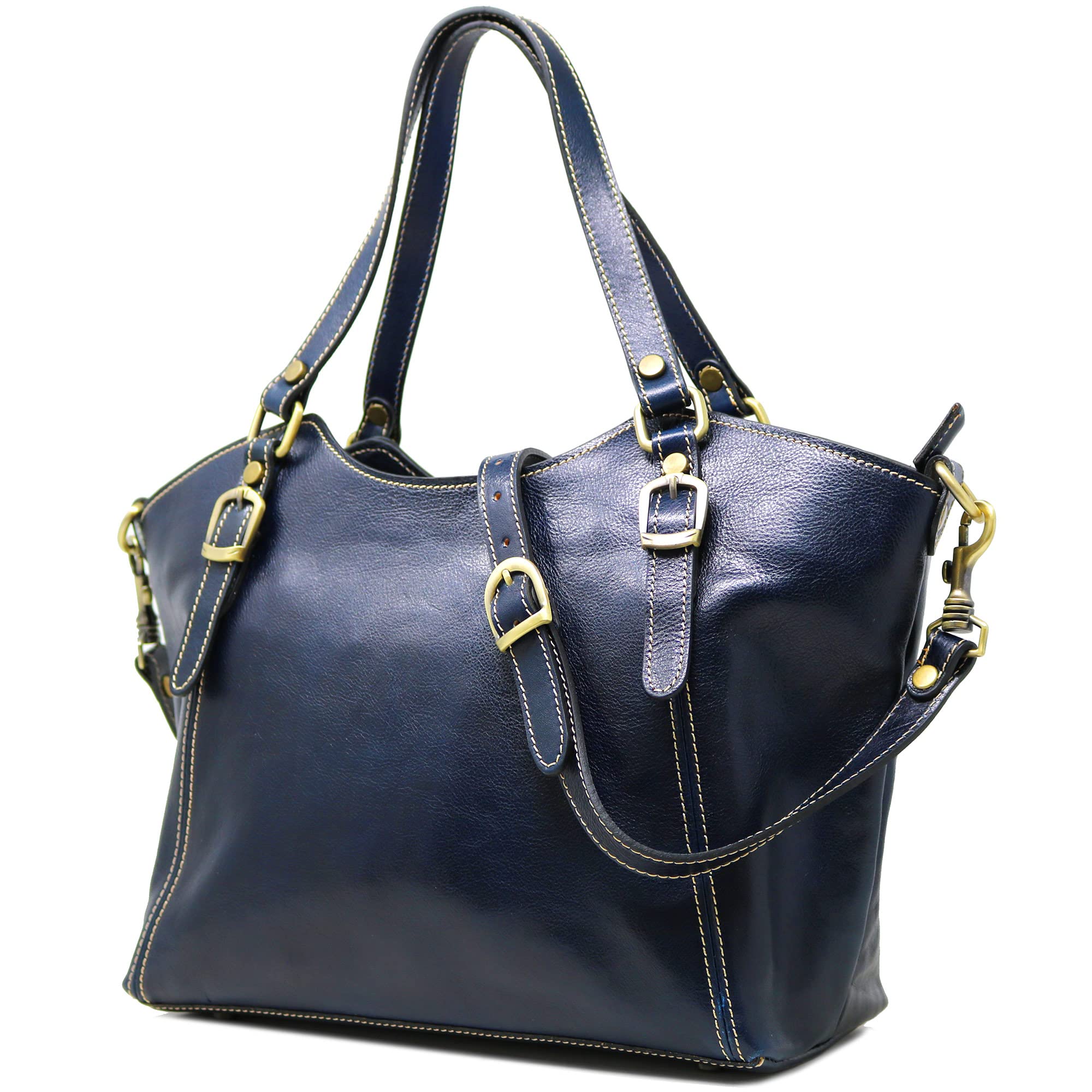 Floto Ischia Genuine Leather Shoulder Bag for Women - Stylish Handbag Purse with Adjustable Strap, Perfect for Work, Travel & Everyday Use
