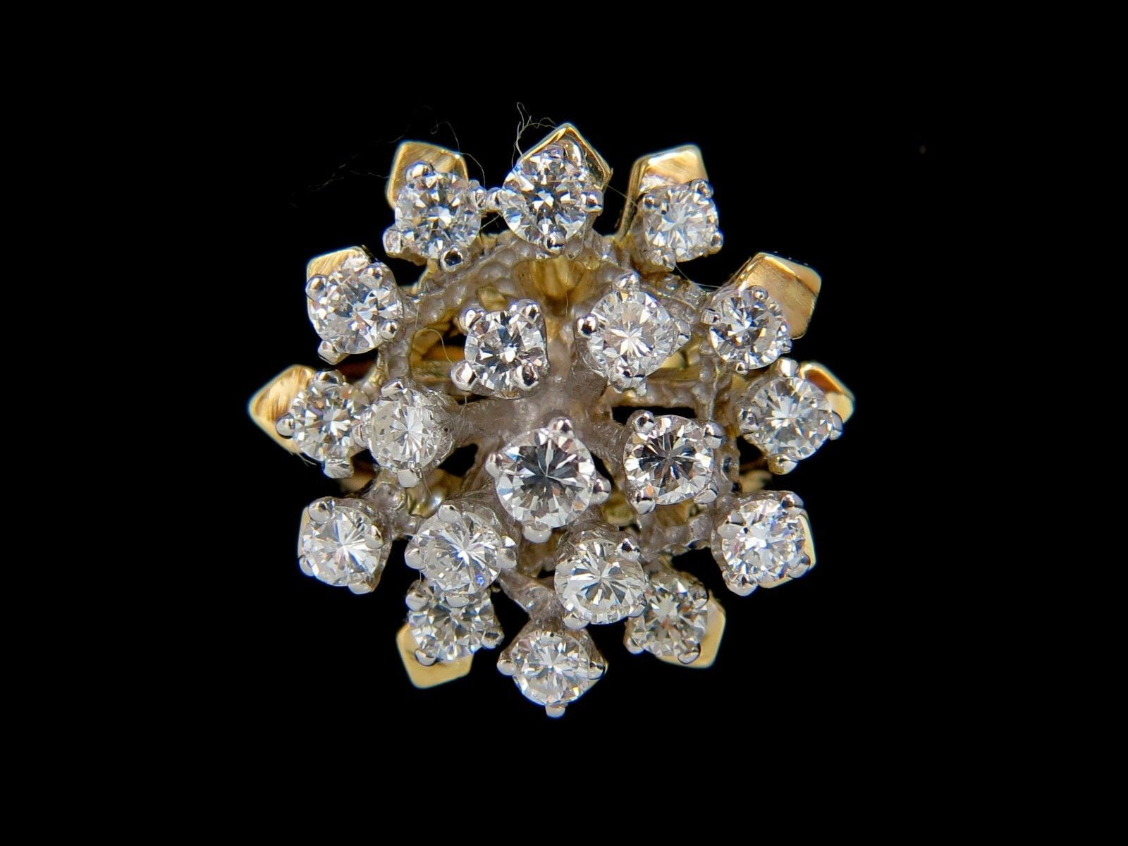 1.90CT Natural Diamonds Floating Raised Cocktail Ring in 14KT Gold - Elegant 3D Design for Parties, Weddings & Special Occasions