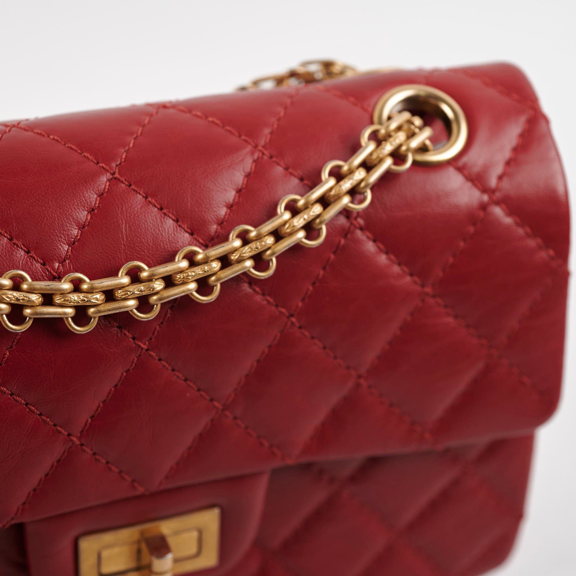 Chanel Mini Reissue 2.55 Flap Bag Red Leather Crossbody Purse - Perfect for Date Night, Parties & Special Occasions