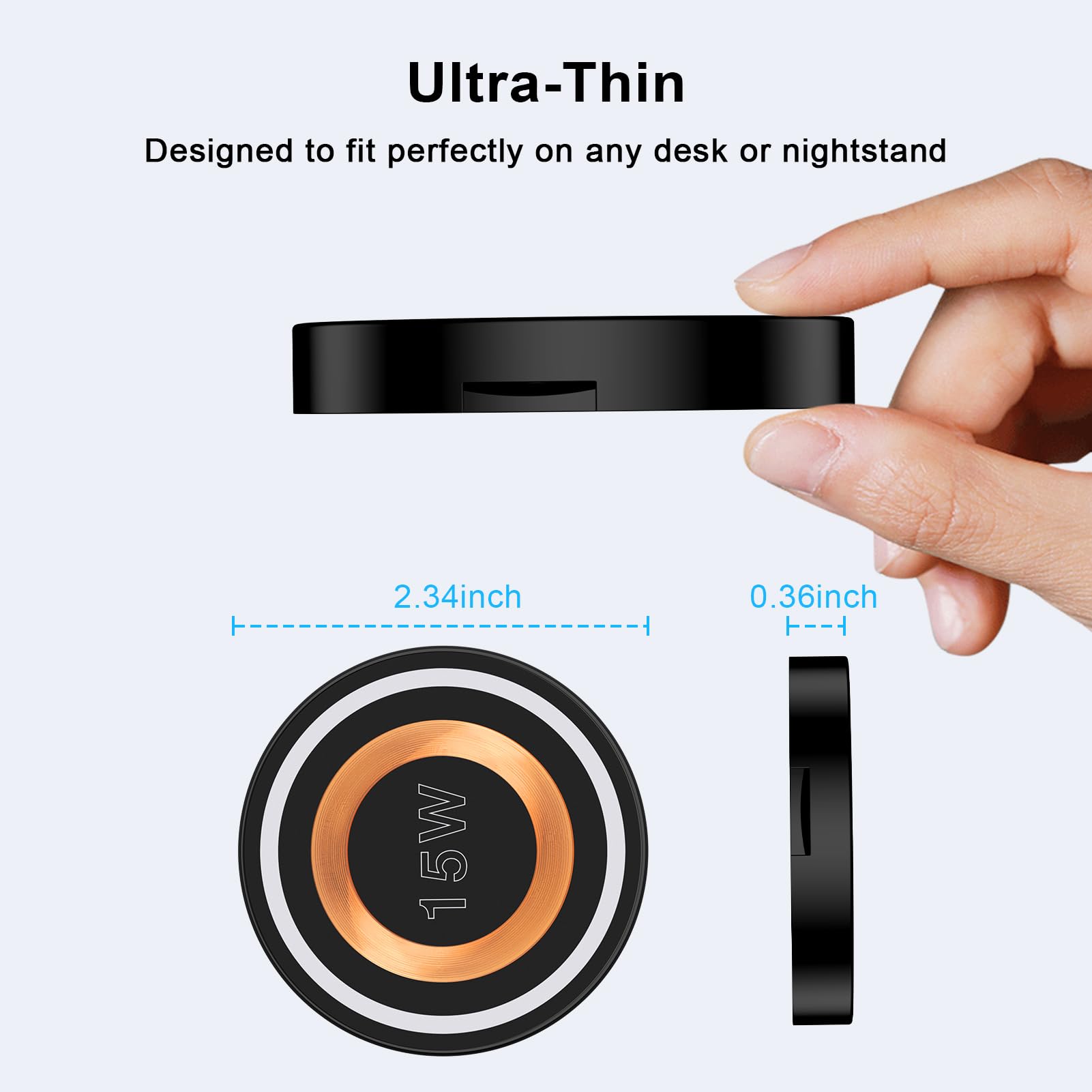Samsung Fast Wireless Charger Pad - 15W Qi-Certified Charging Stand for Samsung Galaxy S25/S24 Ultra/S23/S22/S21/S20 & iPhone 16/15/14 Pro Max (Magnetic Magsafe Compatible) - Perfect for Bedside, Office & Car Use