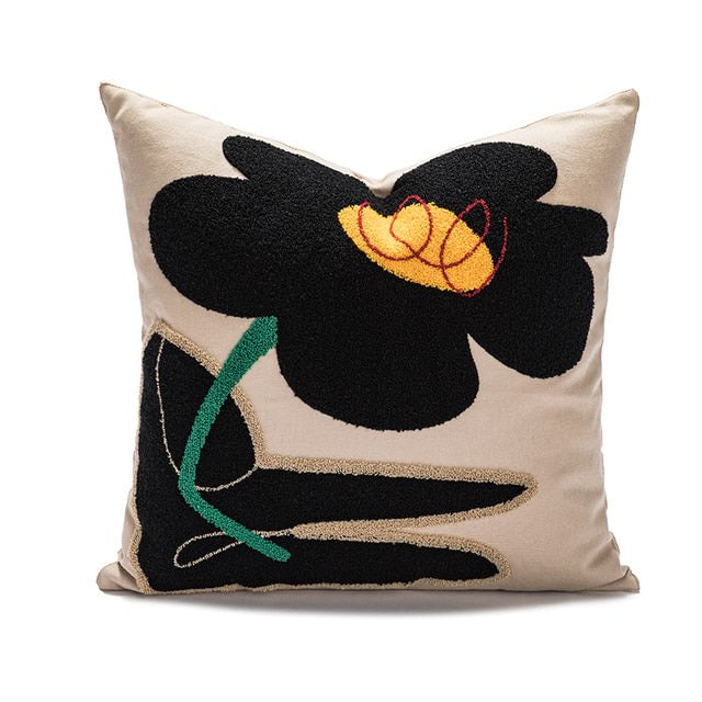 Premium Poppy Flower Cushion Covers - Soft Decorative Pillow Cases for Sofa, Bed & Home Decor - Boho Chic Living Room & Bedroom Accent