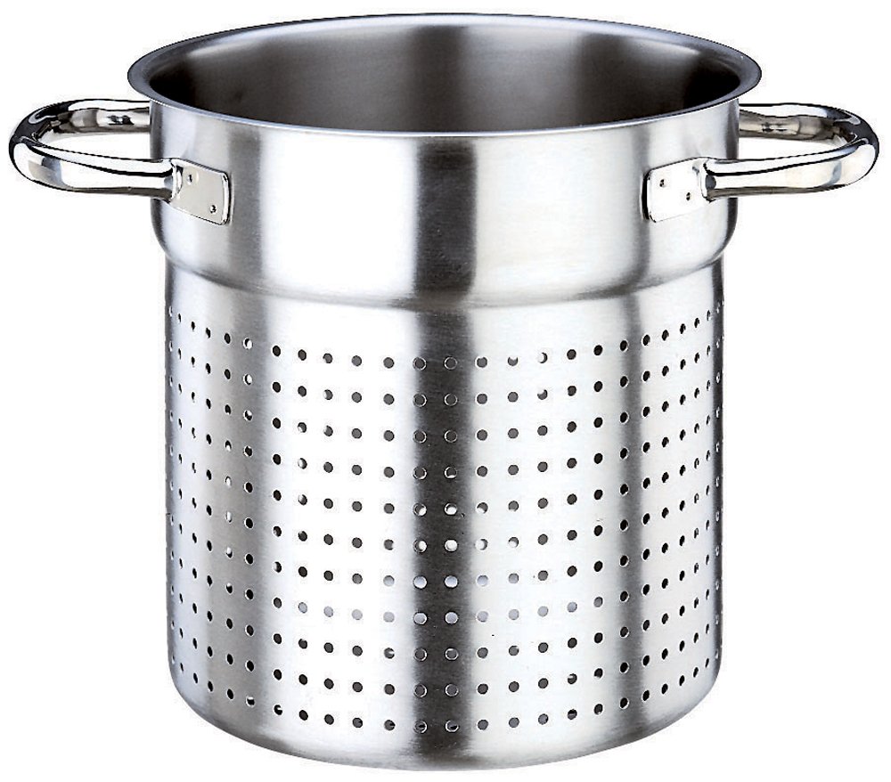 Paderno World Cuisine 9.5 Inch Stainless Steel Stock Pot with Colander - Perfect for Pasta, Soup & Vegetable Draining