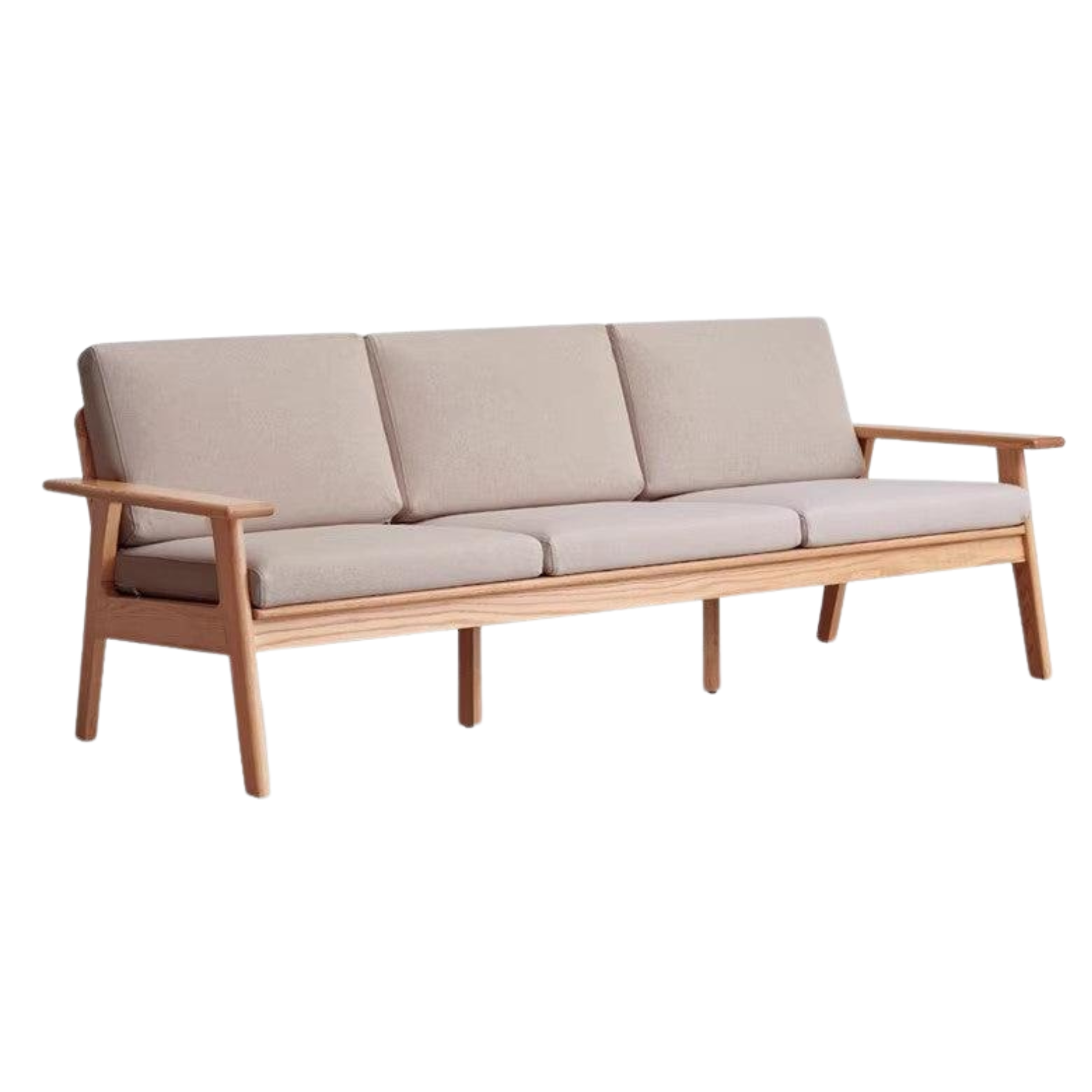 80.3x31.4x32.6 inch / 204x80x83 cm / Natural Wood Color / three-person smoked chestnut brown