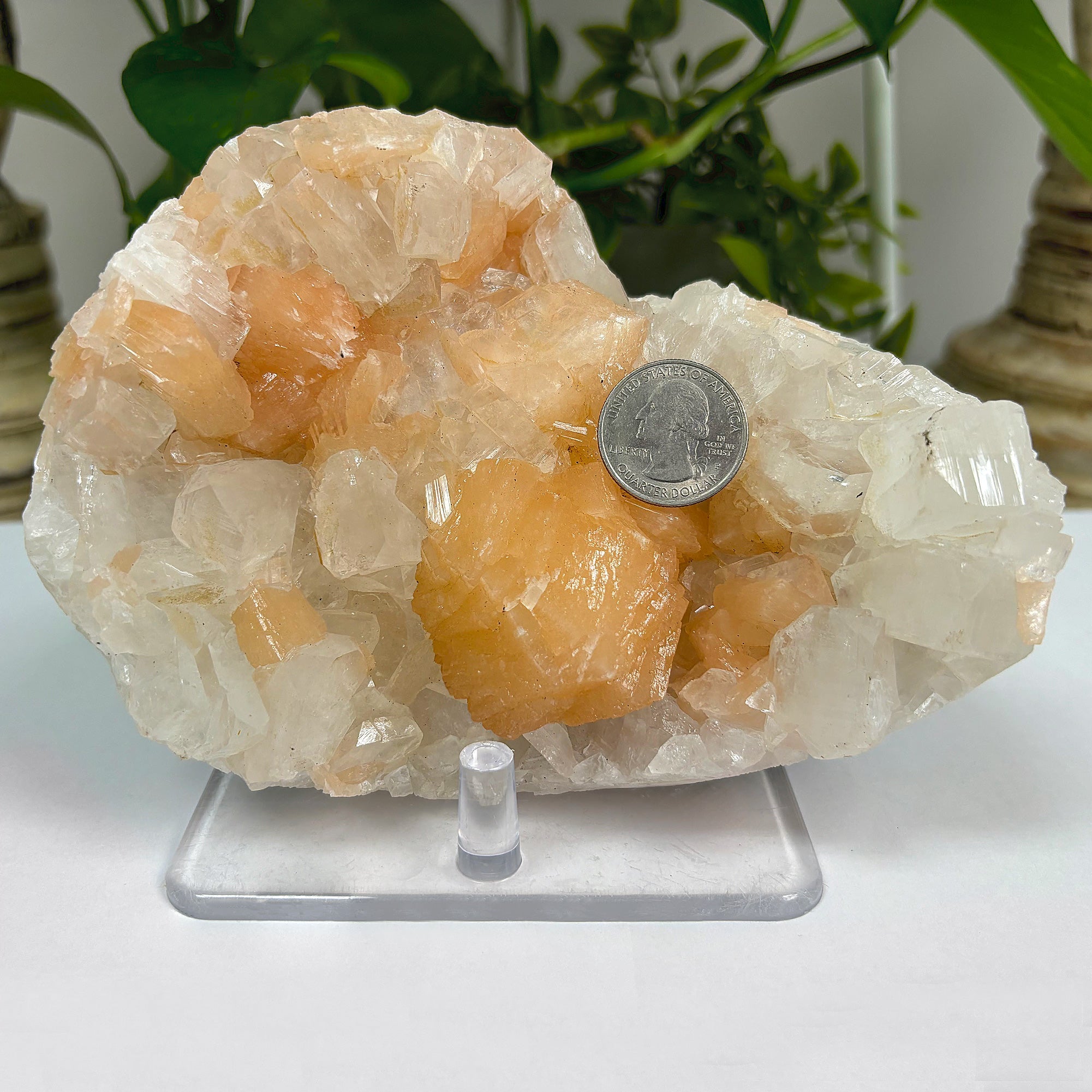 Natural Apophyllite Stilbite Crystal Cluster - Genuine Mineral Specimen for Collectors, Healing & Meditation | Display Decor for Home, Office or Spiritual Space