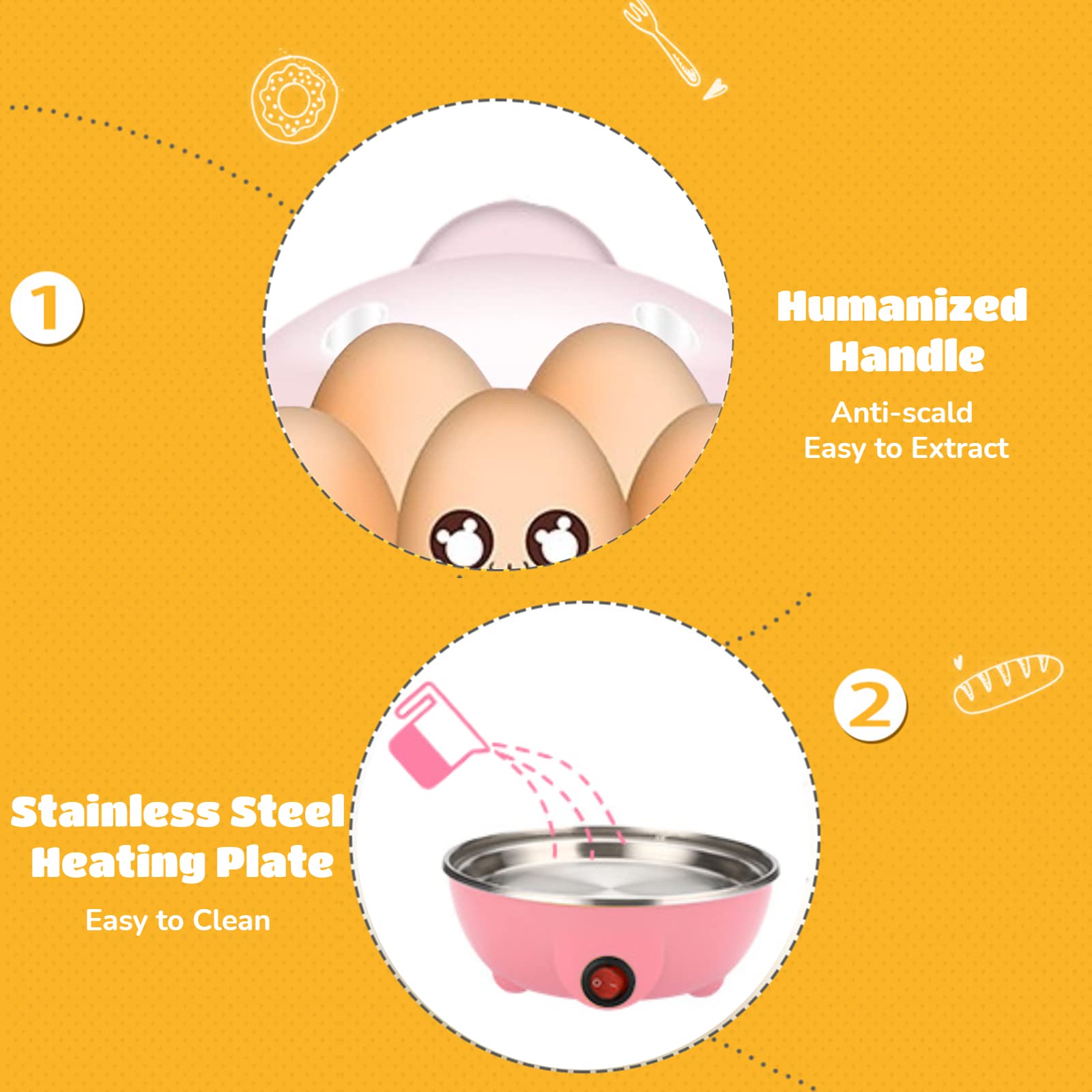 Electric Egg Cooker & Vegetable Steamer - 14 Egg Capacity Rapid Boiler with Double Layer Design (350W) - Perfect for Breakfast Meal Prep, Keto Diet & Healthy Cooking