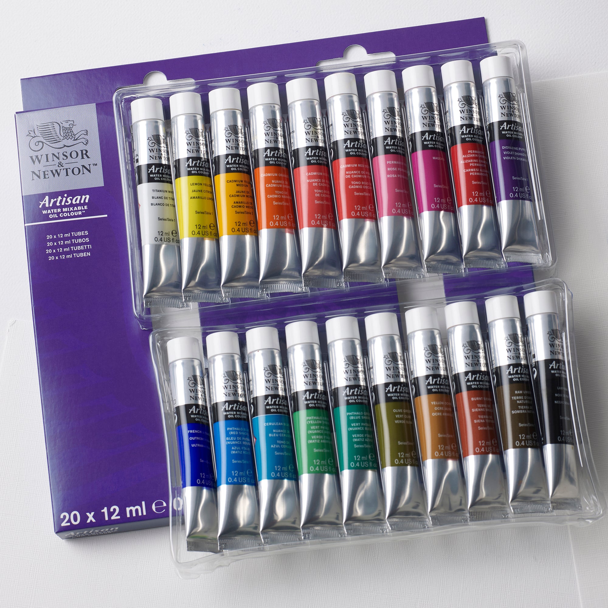 Professional Artisan Water Mixable Oil Paint Set - 10 Vibrant Colors (12ml Each) for Canvas, Wood & Fabric Painting | Perfect for Artists & Beginners