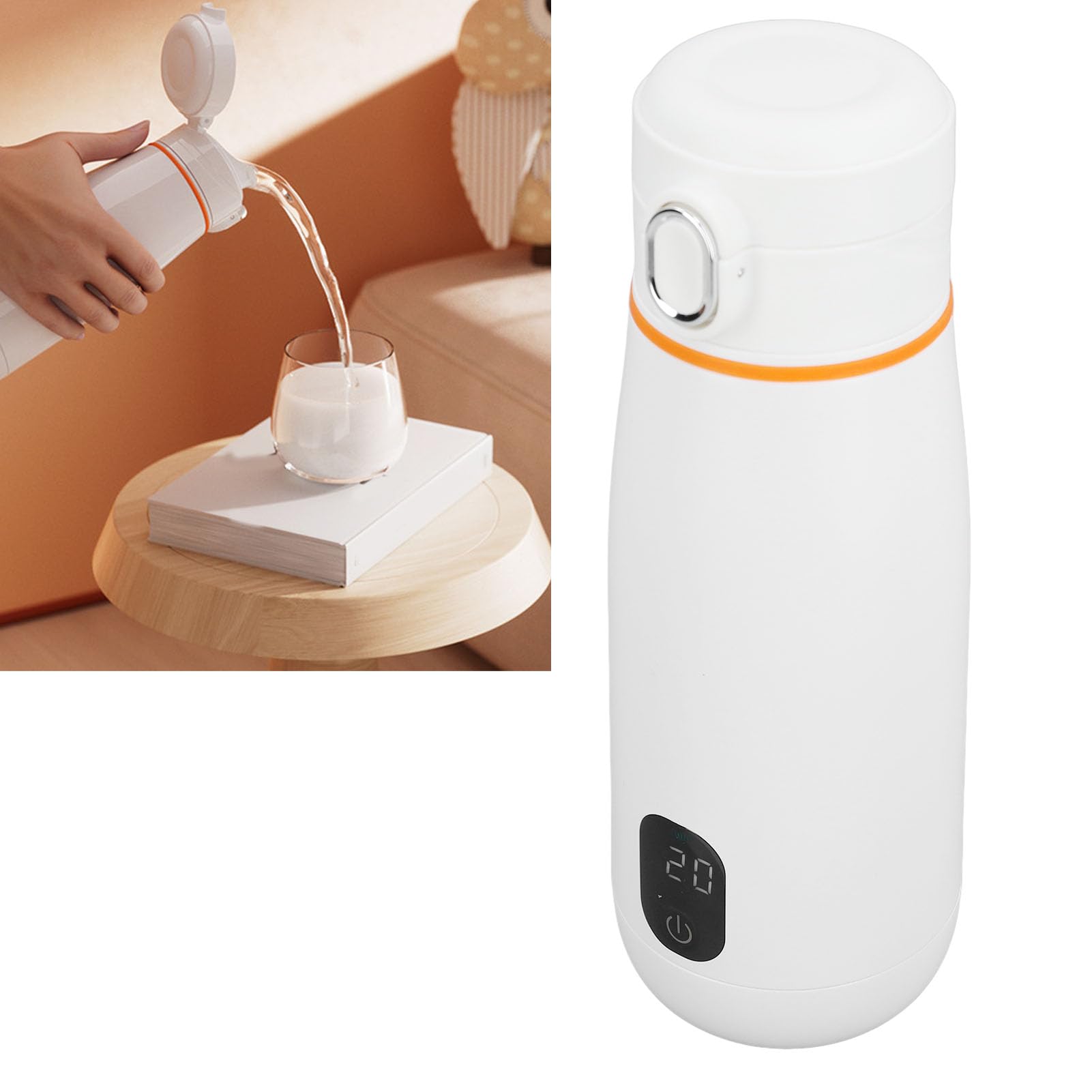 Portable Cordless Smart Bottle Warmer - Fast Charging, 350ml Travel Water Warmer for Car, Airplane & Outdoor Adventures - Perfect for Coffee, Tea & Baby Formula On-the-Go